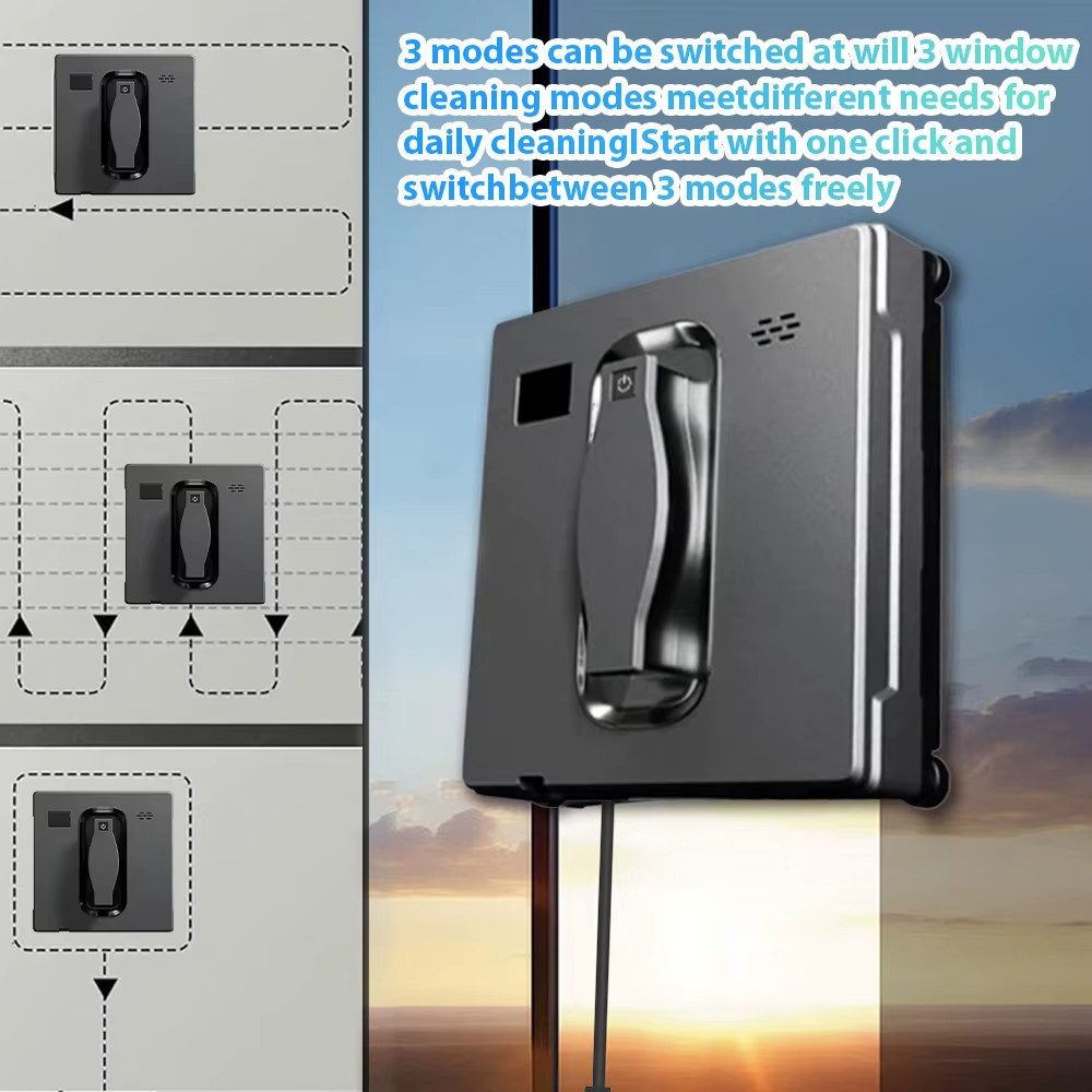Athlix Fensterputzroboter Intelligenter Fensterputzroboter 800 W mit Bluetooth-Fernbedienung, KI-Hindernisvermeidung & präzise Kantenerkennung