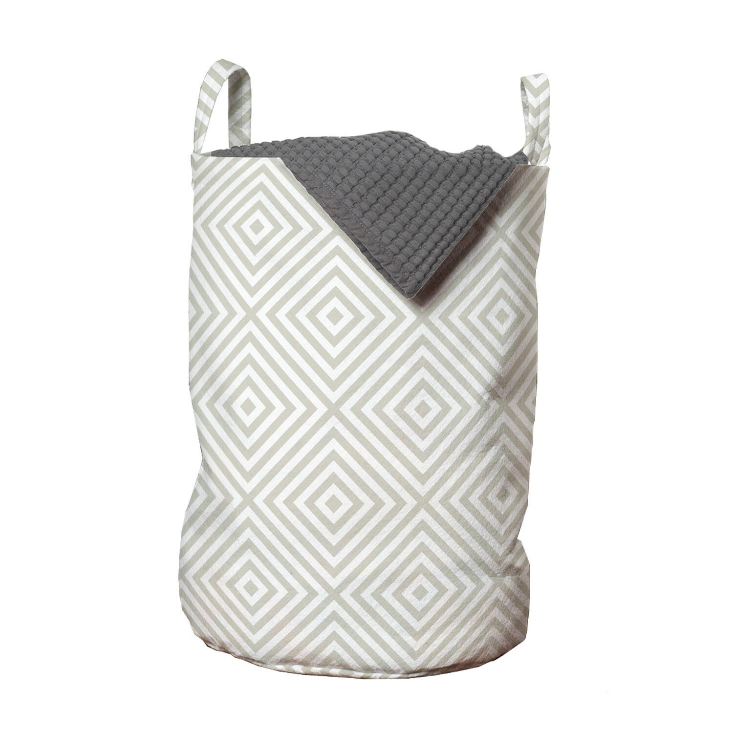 Abakuhaus Wäschesäckchen Wäschekorb mit Griffen Kordelzugverschluss für Waschsalons, Geometrisch Abstrakte diagonale Quadrate