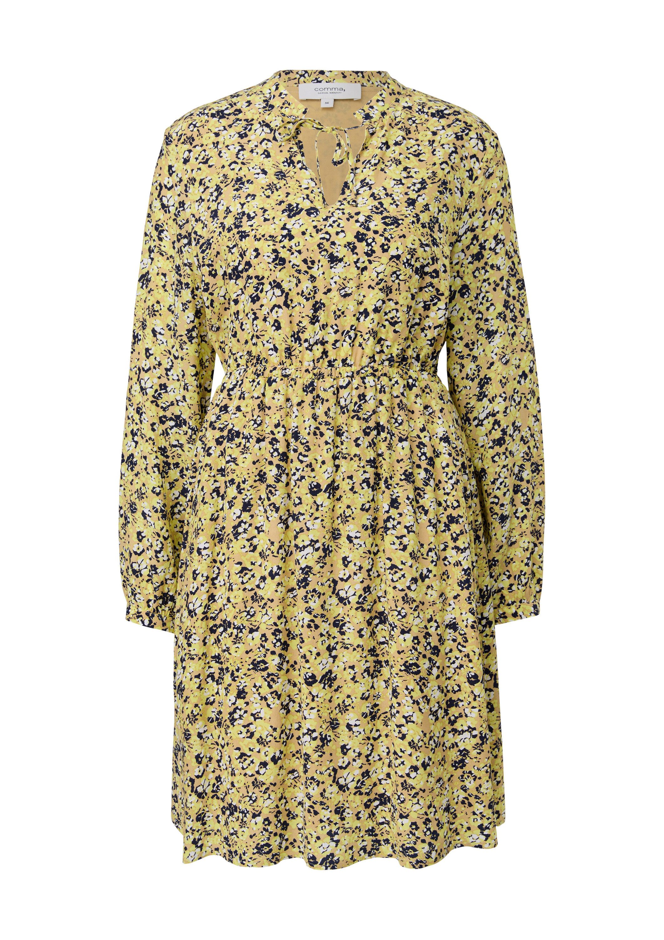 comma Minikleid Kleid Crêpe-Kleid aus Viskose