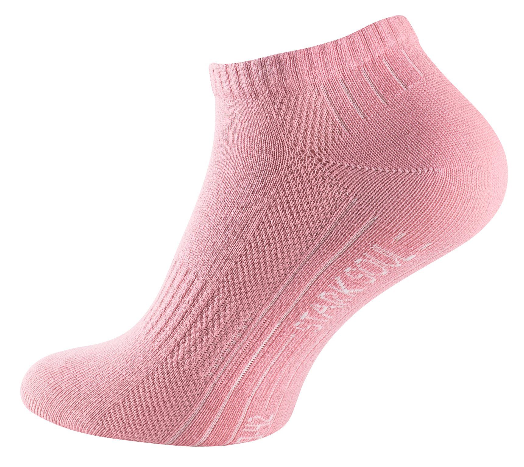 6 Unisex gekämmte Premium für Sneakersocken Pink/Grau/Rosa Baumwolle, Socken Mesh Paar Soul® & Herren Qualität, Stark Damen Sneaker