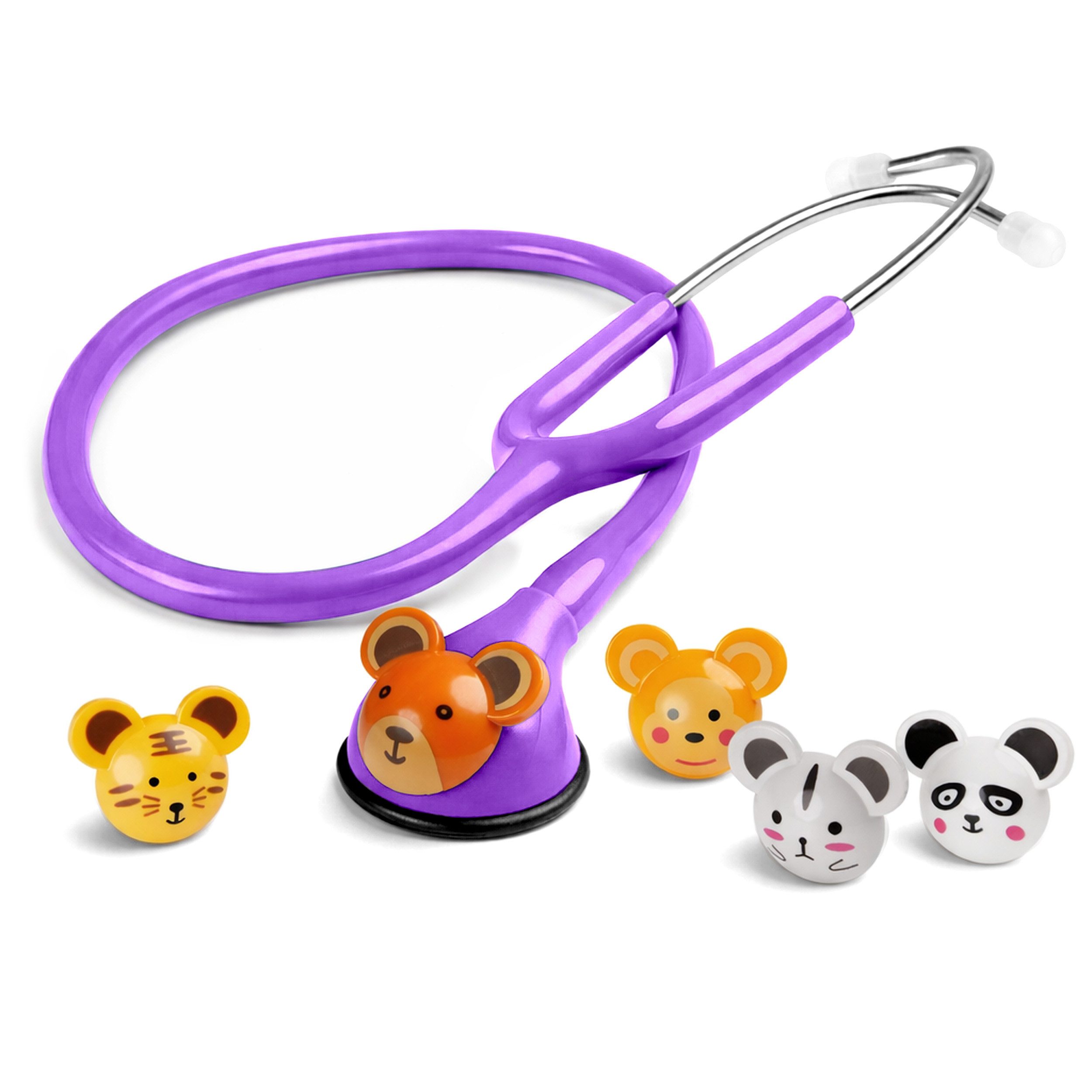 pulox Stethoskop CSC-10 Kinder Stethoskop mit 5 Tier-Pins in Lila