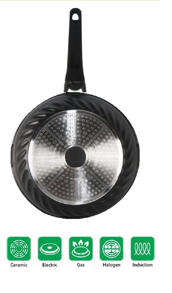 Cheffinger Bratpfanne Pfanne 28cm Induktion Deckel Bratpfanne Antihaft, für alle Herdarten