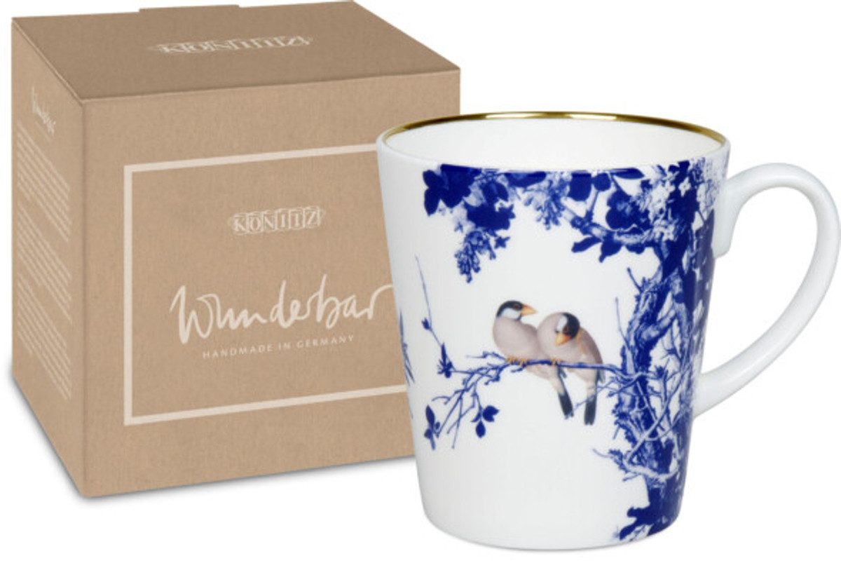 Könitz Tasse Wunderbar Blue Birds Jumbobecher Fine Bone China Porzellan 0,48 L, 1-tlg.