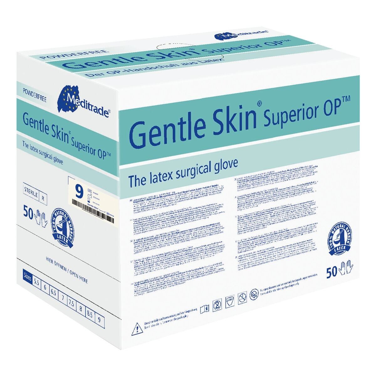 MediTrade Einweghandschuhe Gentle Skin® Superior OP (50-St) OP-Handschuhe 50 Paar, steril, puderfrei
