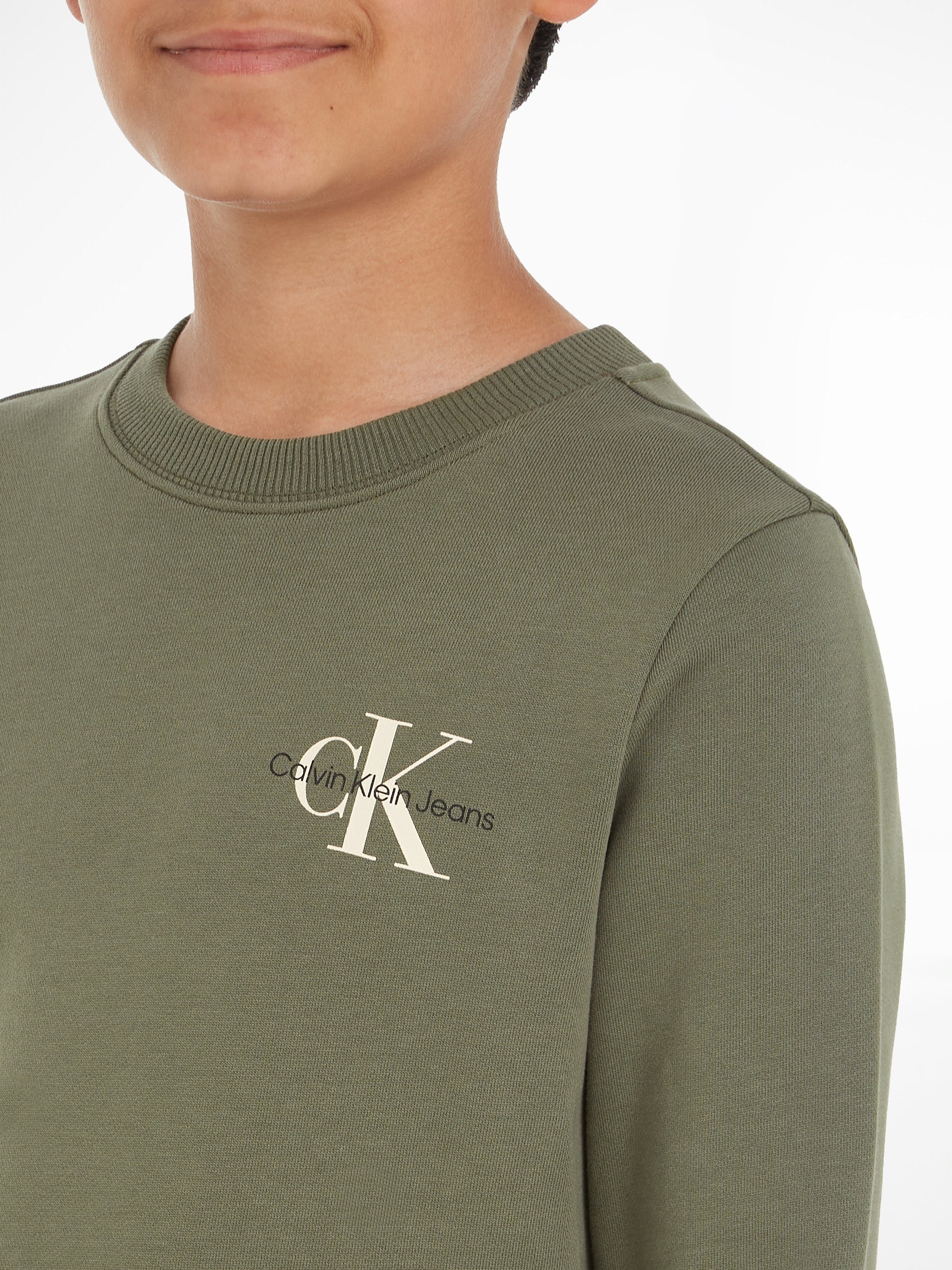 Calvin CN Jeans Logodruck Klein mit Olive SWEATSHIRT MONOGRAM Sweatshirt Dusty
