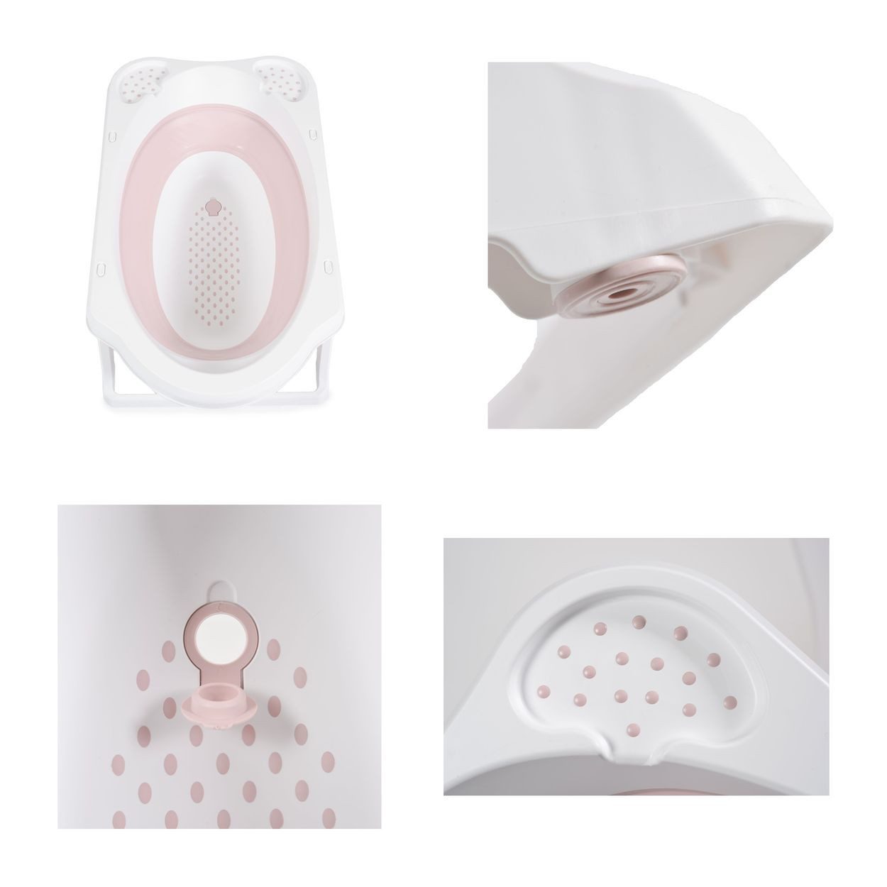 Cangaroo Babybadewanne Set Hawai 4-teilig, faltbar, Wasserablauf, Ablagefächer, Netz, ab Geburt, rutschfeste Füße – Bild 5 von 5