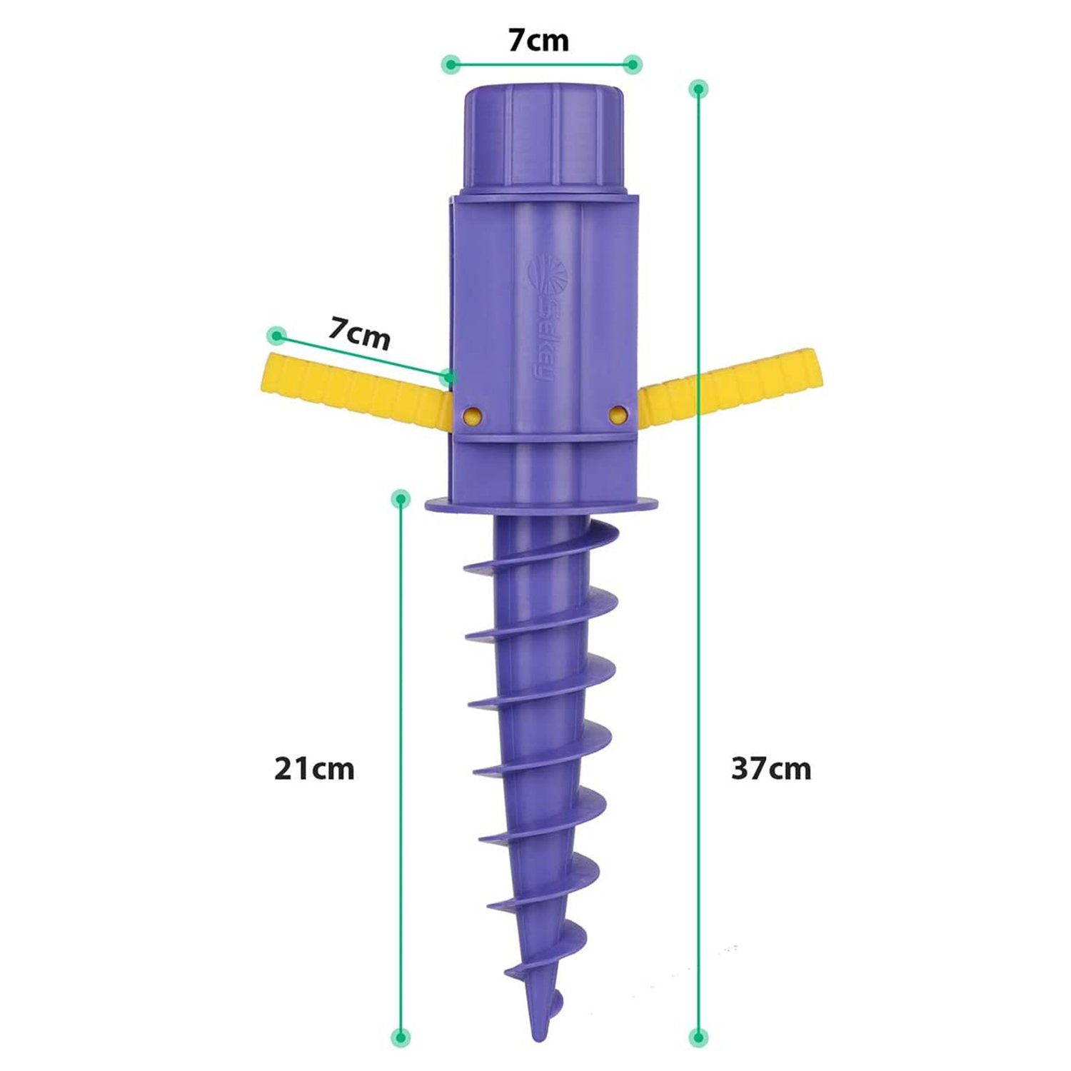 Sekey Schirmhalter Sonnenschirmhalter Bodendübel Einschraubhülse mit Aufhängehaken, für Stöcke bis Ø 32 mm