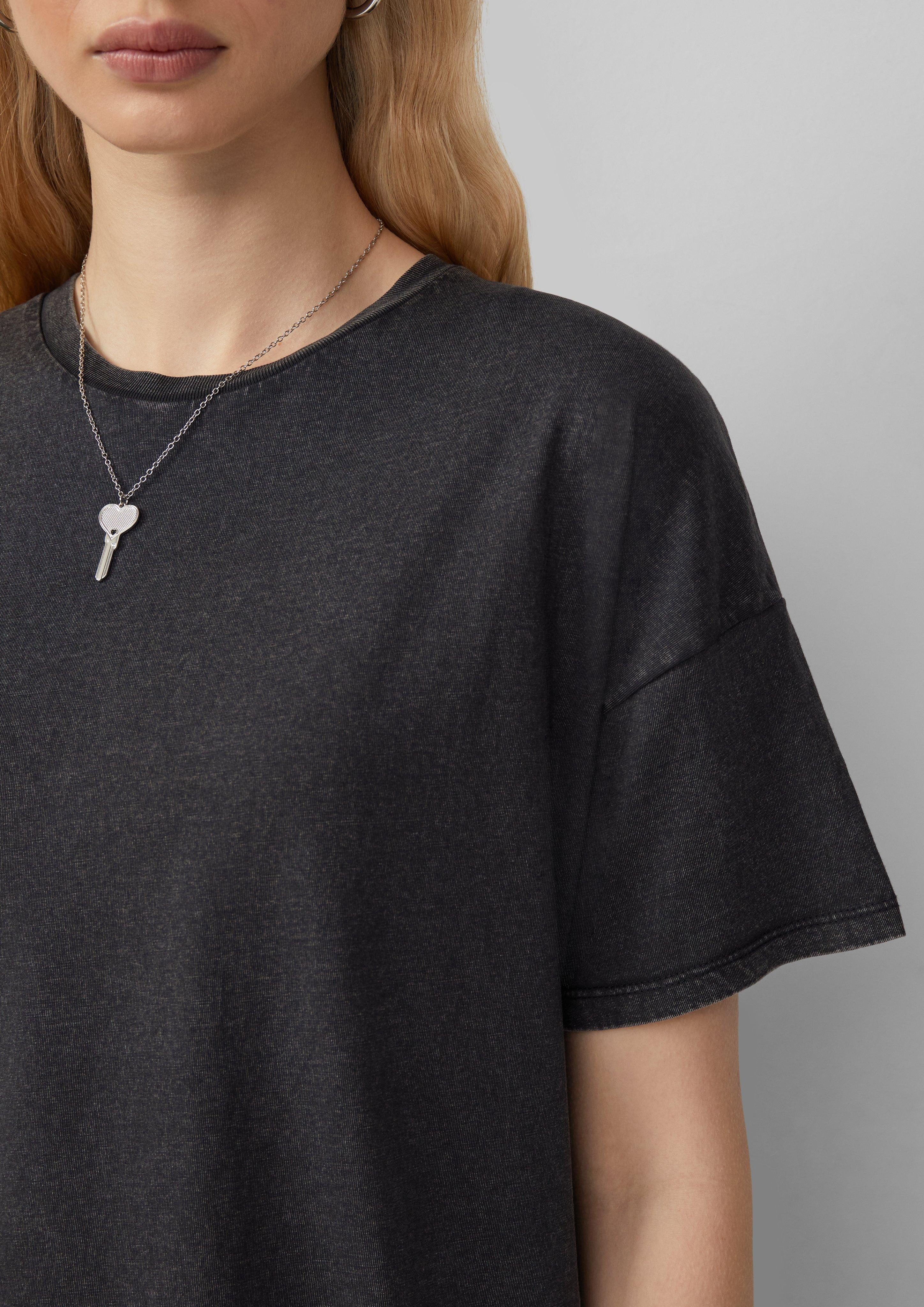 QS Kurzarmshirt Gewaschenes T-Shirt mit Backprint günstig online kaufen