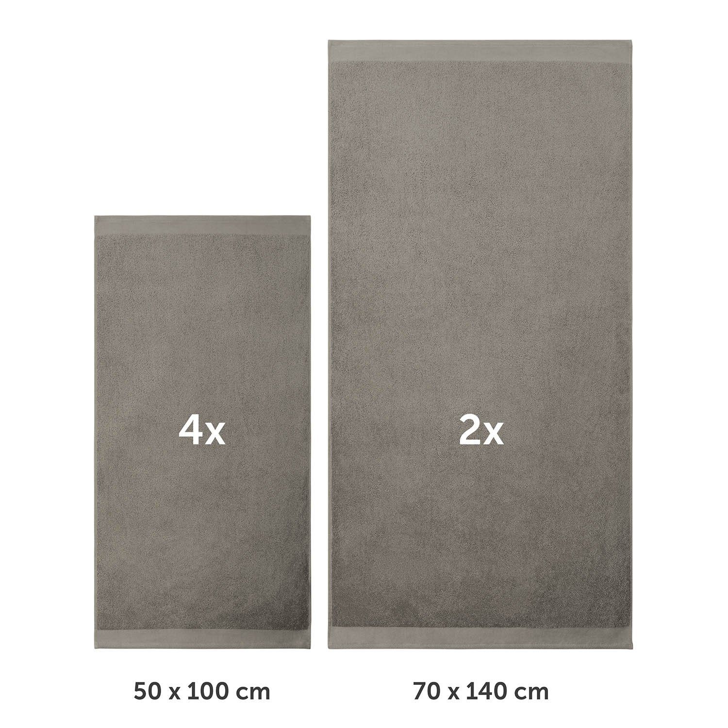 Blumtal Handtuch Set Premium 4/6-tlg. Frottier Dusch- (70x140 cm) & Handtuch (50x100 cm), Frottee (Set, 6-St), 100% Baumwolle, Oeko-TEX Zertifiziert – Bild 2 von 5