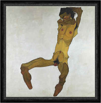 Kunstdruck Seated Male Nude, Self-Portrait Egon Schiele Männer Geschlecht Faks_B, (1 St)