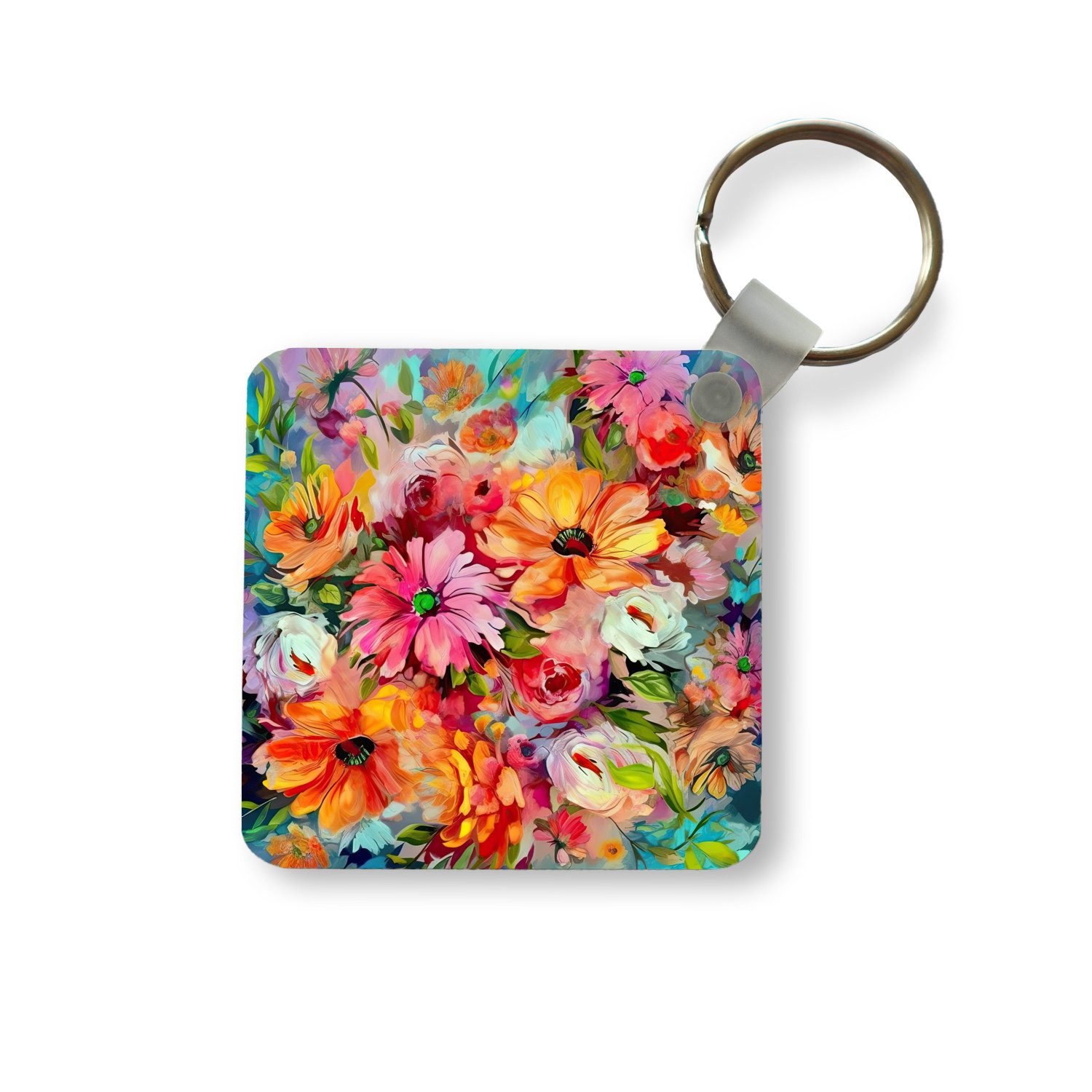 Schlüsselanhänger Blumen - Farbenfroh - Kunst - Ölgemälde