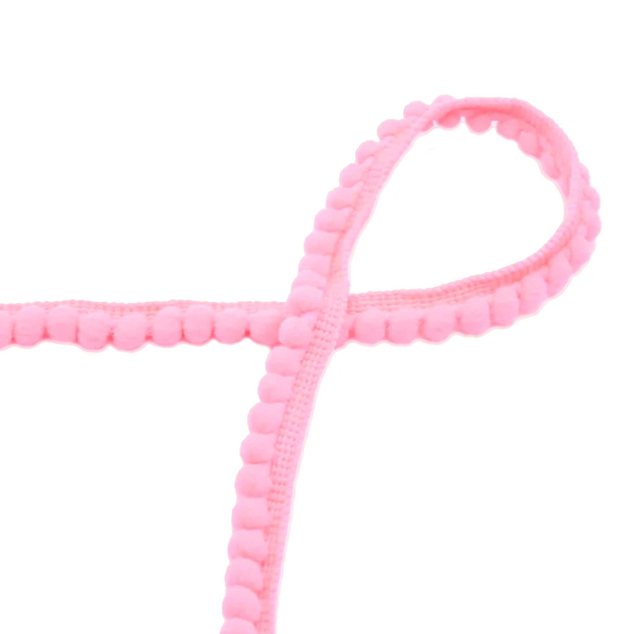 Thumbnail - maDDma Kordel Bommelborte Mini 25m x 11mm uni Bommelgröße 6mm Pomponband, babyrosa