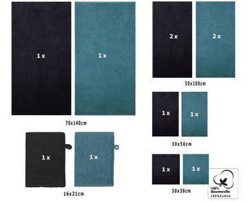 Betz Handtuch Set 12 TLG. Handtuch Set BERLIN Farbe graphit - taubenblau, 100% Baumwolle (12 Teila, 12-St)