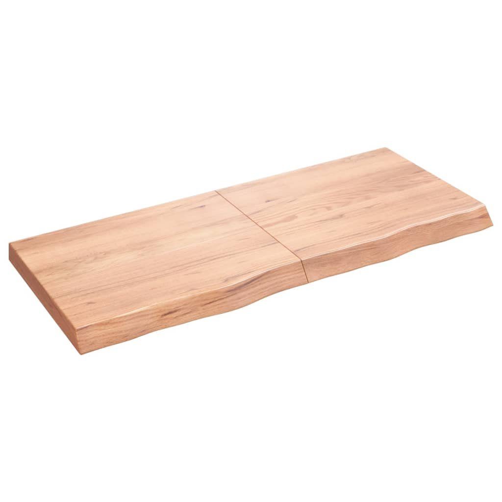 120x50x(2-6)cm Hellbraun Tischplatte Eiche Massivholz Behandelt furnicato