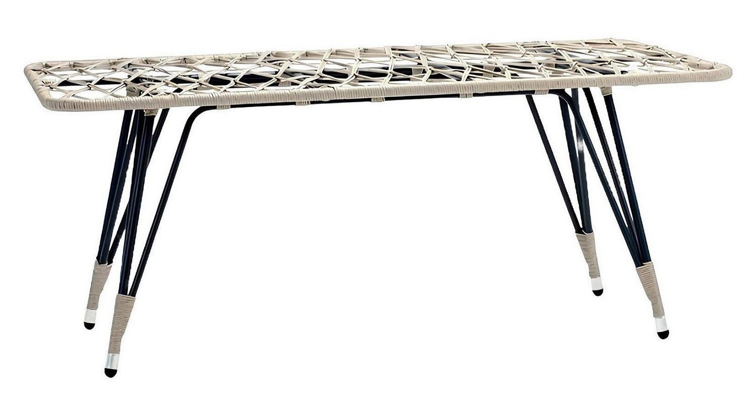 JVmoebel Gartentisch Moderner Beistelltisch aus grauem Rattan mit luxuriösem Design (Tisch), Made in Europa