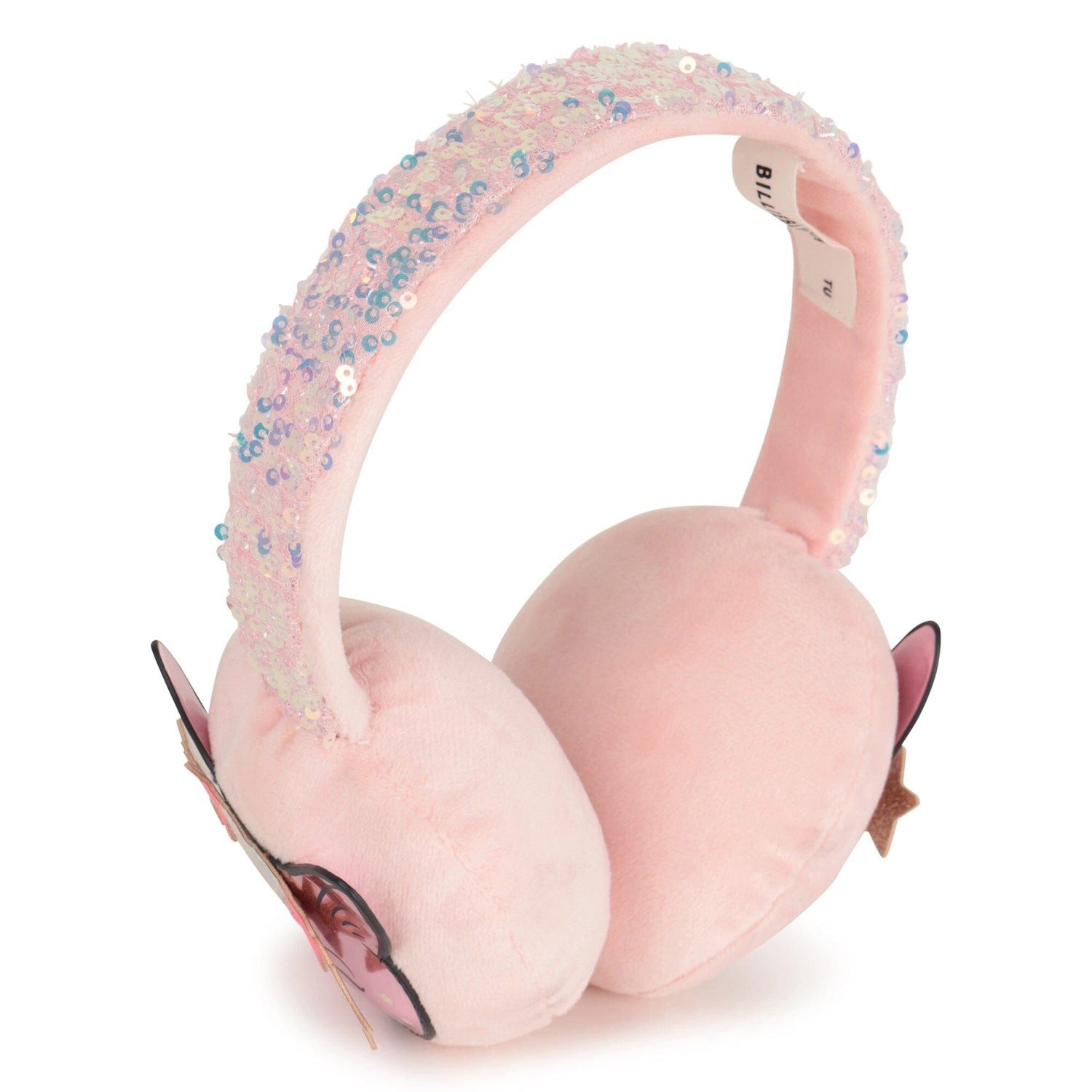 Billieblush Ohrenwärmer BILLIEBLUSH Ohrwärmer rosa mit Katzenapplikation & Pailletten