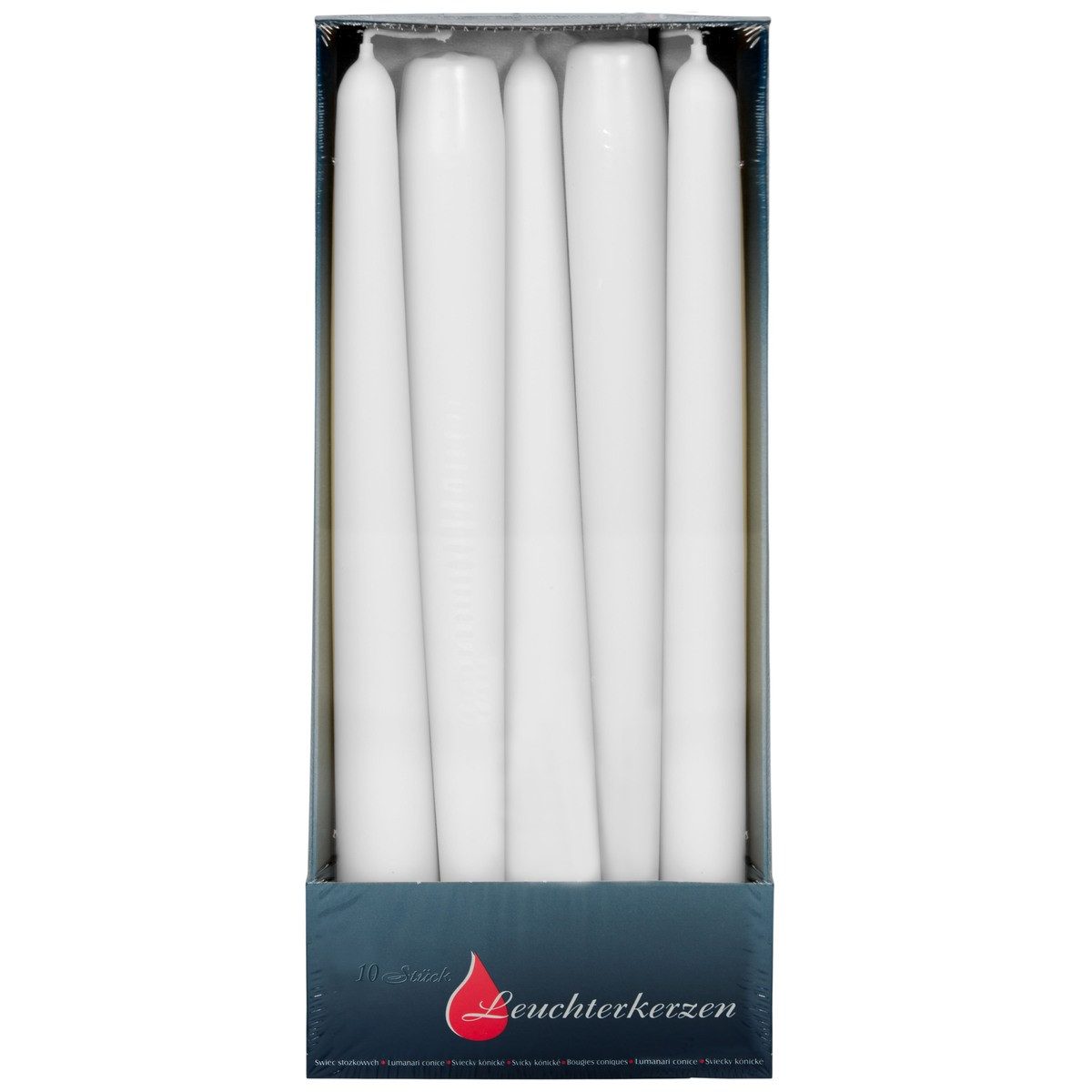 Ebersbacher Kerzenfabrik Tafelkerze Leuchterkerzen weiß 22x240mm 10 Stück