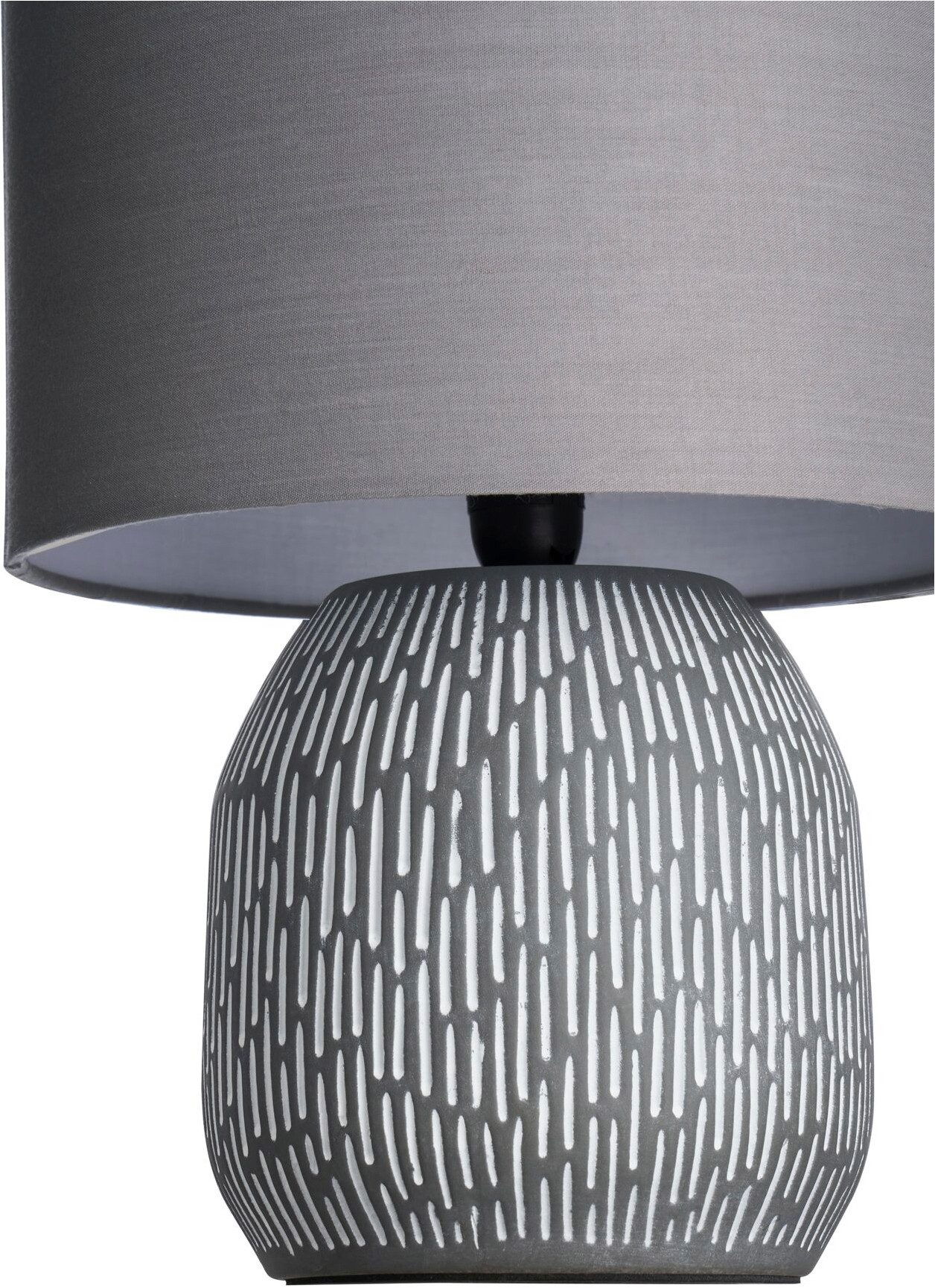 Pauleen Tischleuchte Playful Glimmer max.20W E14 Steingrau/Beige 230V Stoff/Keramik, Ein-/Ausschalter, ohne Leuchtmittel, IP20