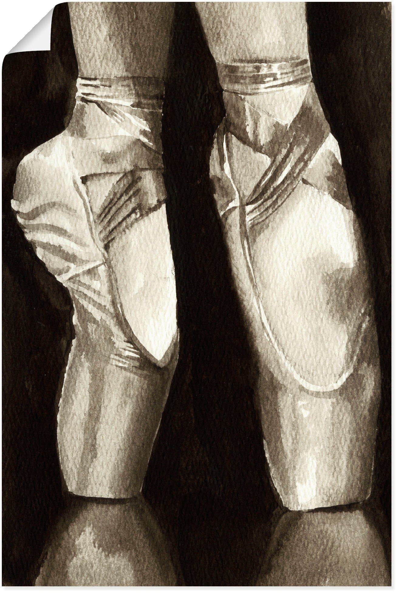 Artland Wandbild Balletschuhe II, Sport (1 St), als Leinwandbild, Poster in verschied. Größen