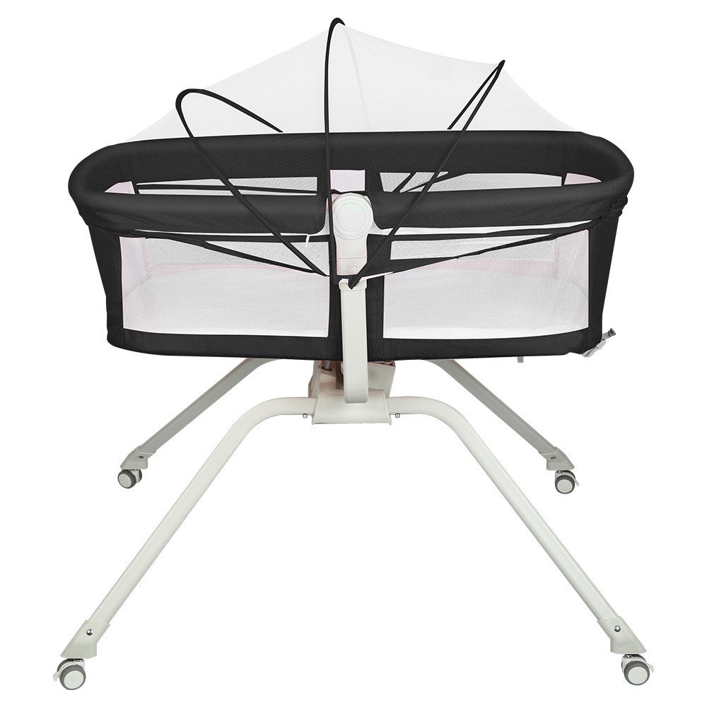 JEOBEST Beistellbett Babywiege, Beistellbett Baby, Baby Bett mit Rollen, Einfach Transport, mit Moskitonetz, Atmungsaktives Maschen-Design