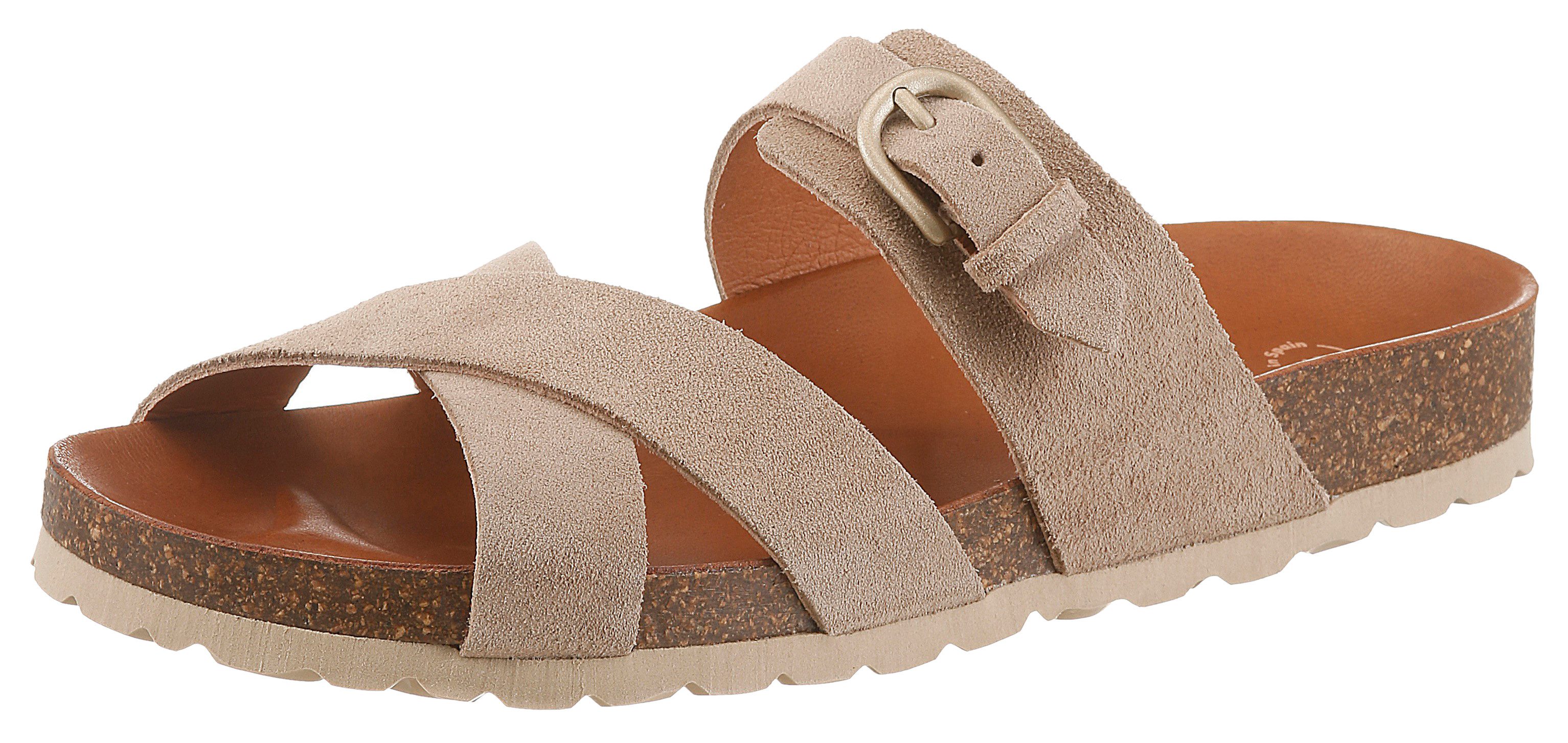 VERBENAS RUBI SERRAJE Pantolette Sommerschuh, Hausschuh, Urlaubsschuh mit verstellbarer Schnalle