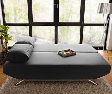 DELIFE Schlafsofa Cady, Schwarz 200x90 Schlaffunktion und Bettkasten Schlafsofa