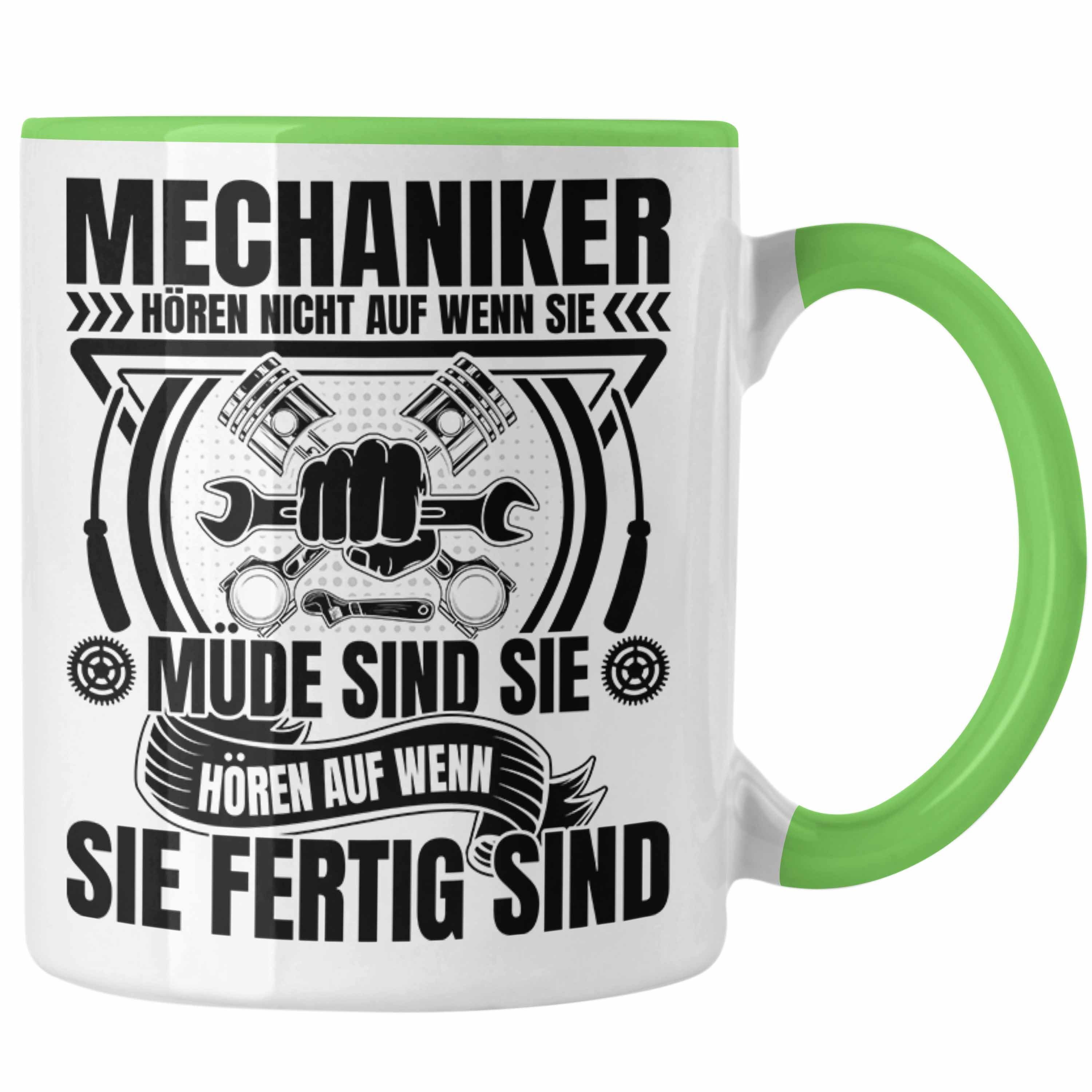 Trendation Tasse KFZ Mechaniker Tasse Geschenk Spruch Männer KFZ Mechatroniker Geschenk Grün