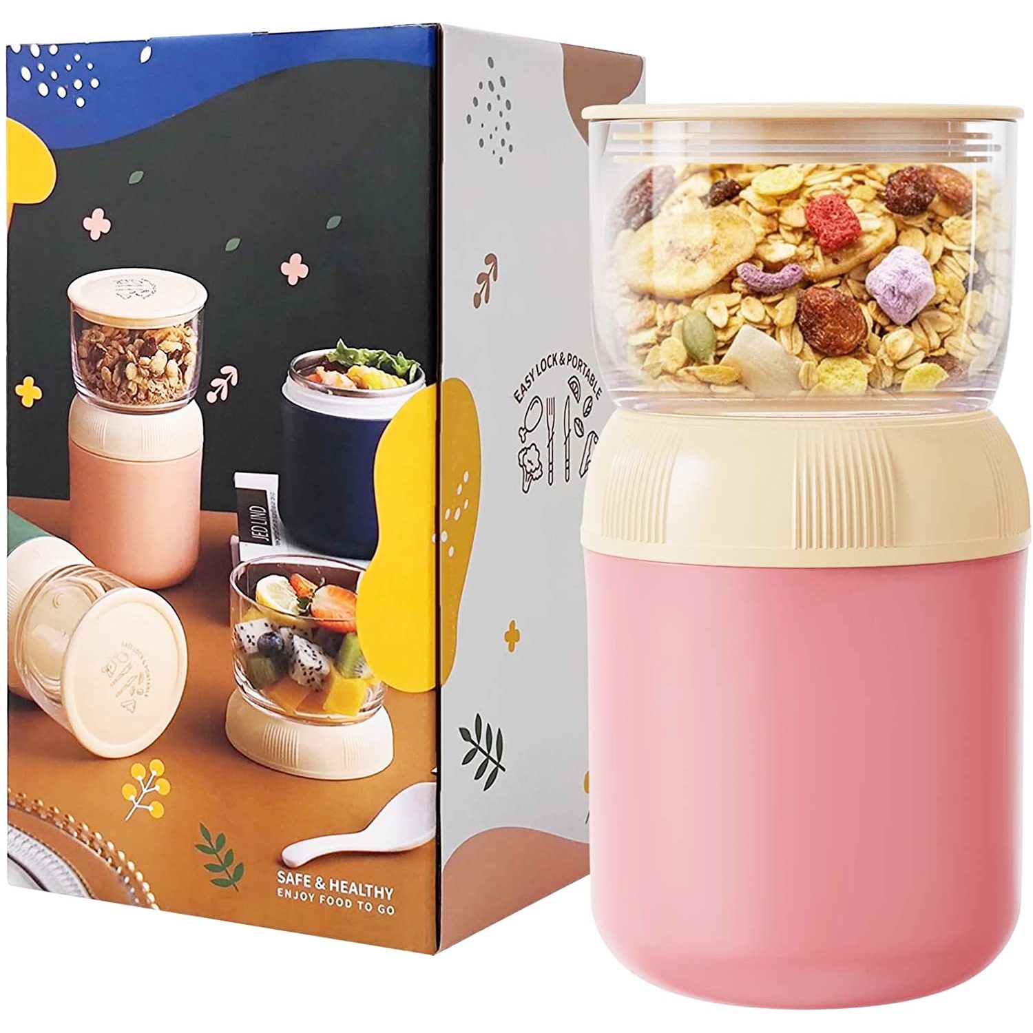 TUWENA Lunchbox Lunchpot Ellipse, Müslibecher, Joghurtbecher, To Go Becher