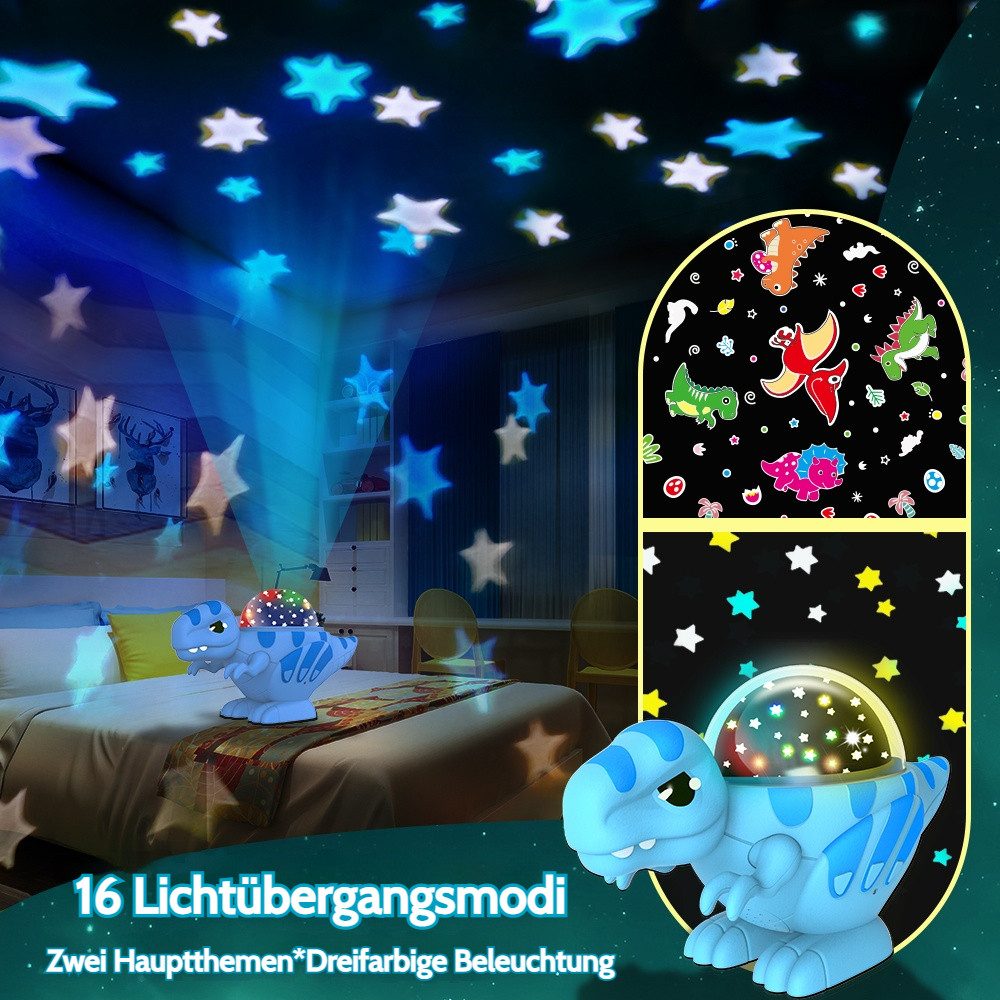 VIVIHEYDAY LED Nachtlicht Dinosaurier Projektorlampe Spielzeug, Dinosaurier Sternenhimmel, Projektor Kinder, Dino Sternenhimmel Projektor Nachtlicht, 360 Grad Drehbar, Ideal als Geschenk