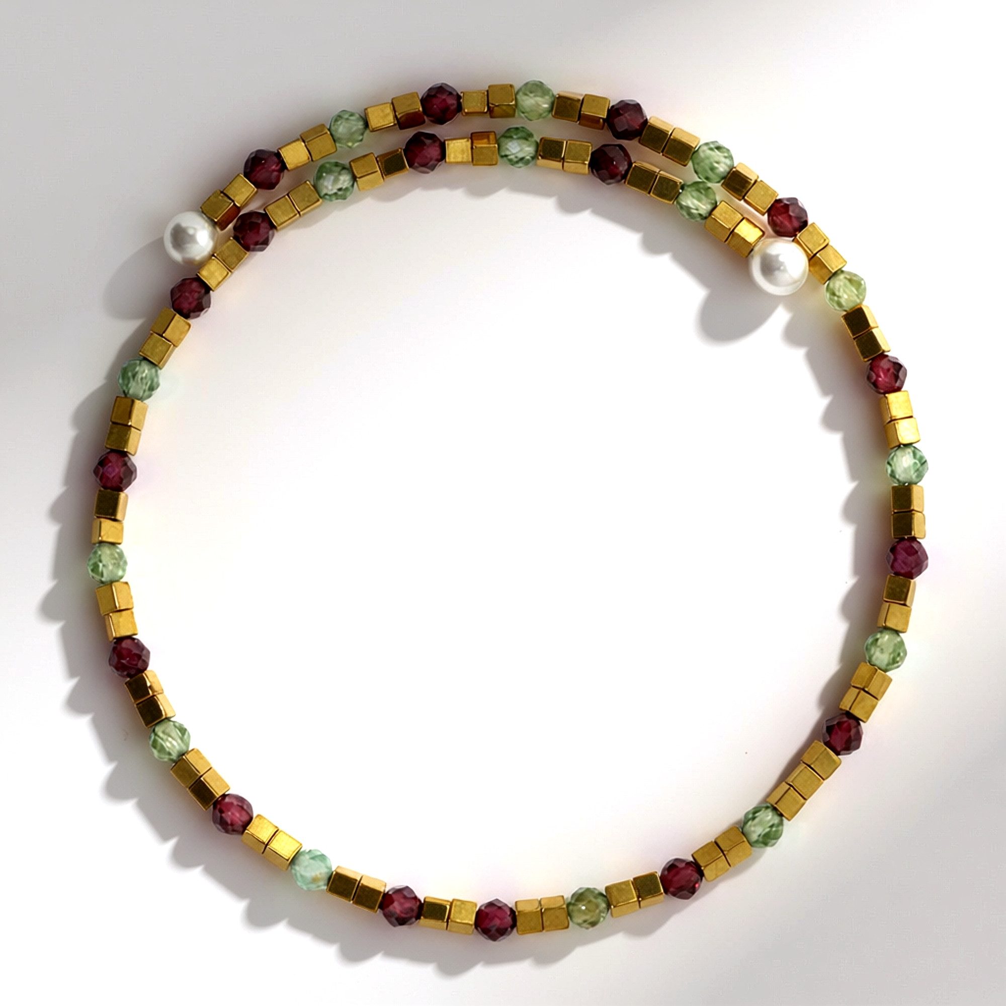 Cavill Armreif Cavill Armreif Stahl mit 3,63 ct Granat, 4,62 ct Apatit & Perlen (1-tlg)