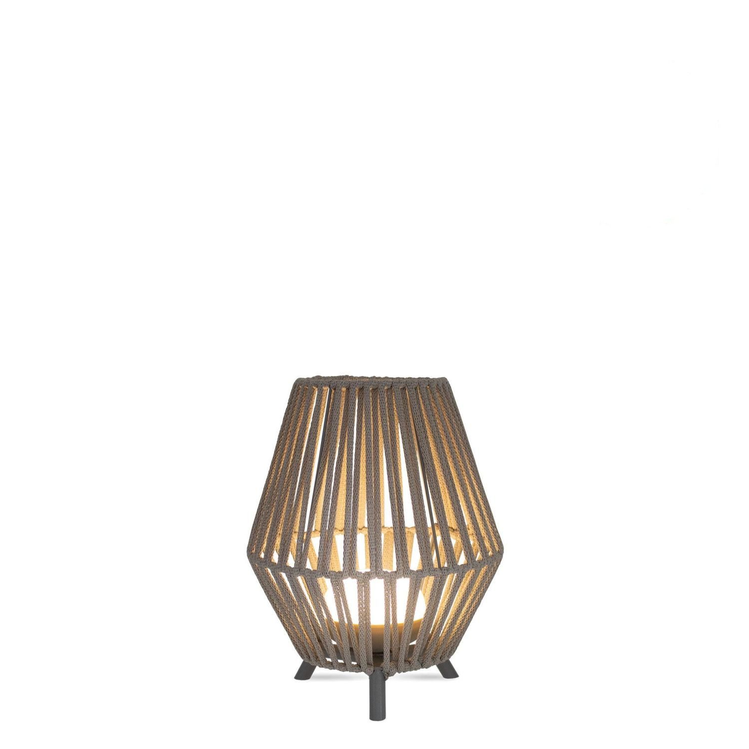 Licht-Erlebnisse Gartenleuchte KAHLA, LED fest integriert, Warmweiß, LED Akku Leuchtmittel 2700 K IP54 Dreibein Taupe kabellos H: 32,5