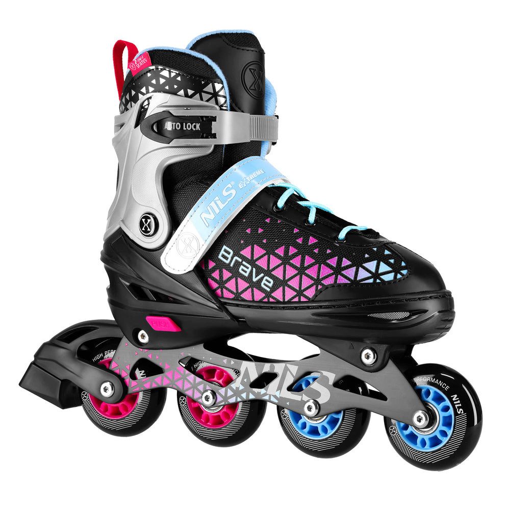 NILS EXTREME Inlineskates Inliner Rollschuhe Schlittschuhe, (Spar-Set, 2-St., 39-43), 2-in-1, verstellbar, austauschbare Hockeykufe