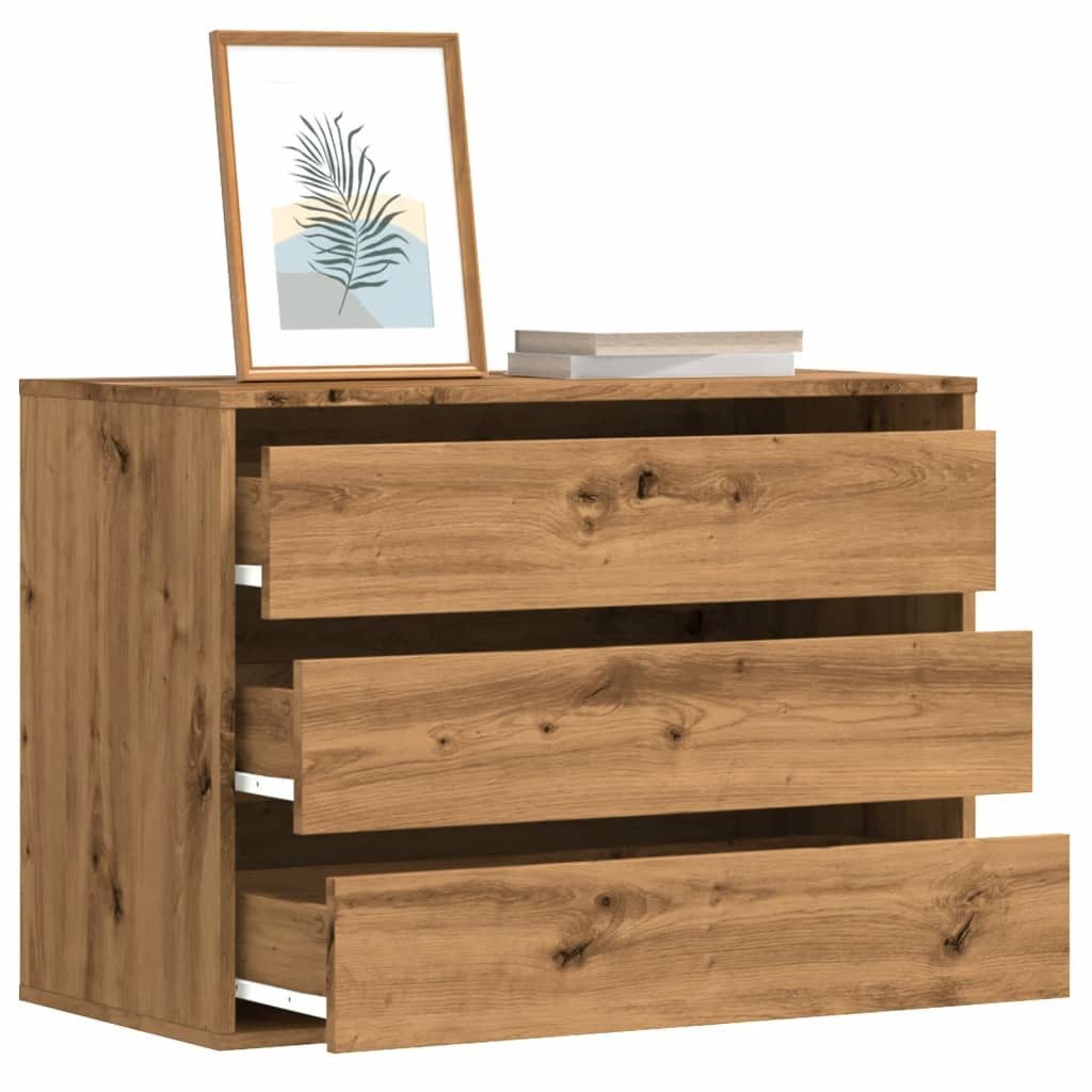 vidaXL Kommode 80 x 41 x 58 cm Kommode Sideboard Schubladenschrank Artisan-Eiche 80x4