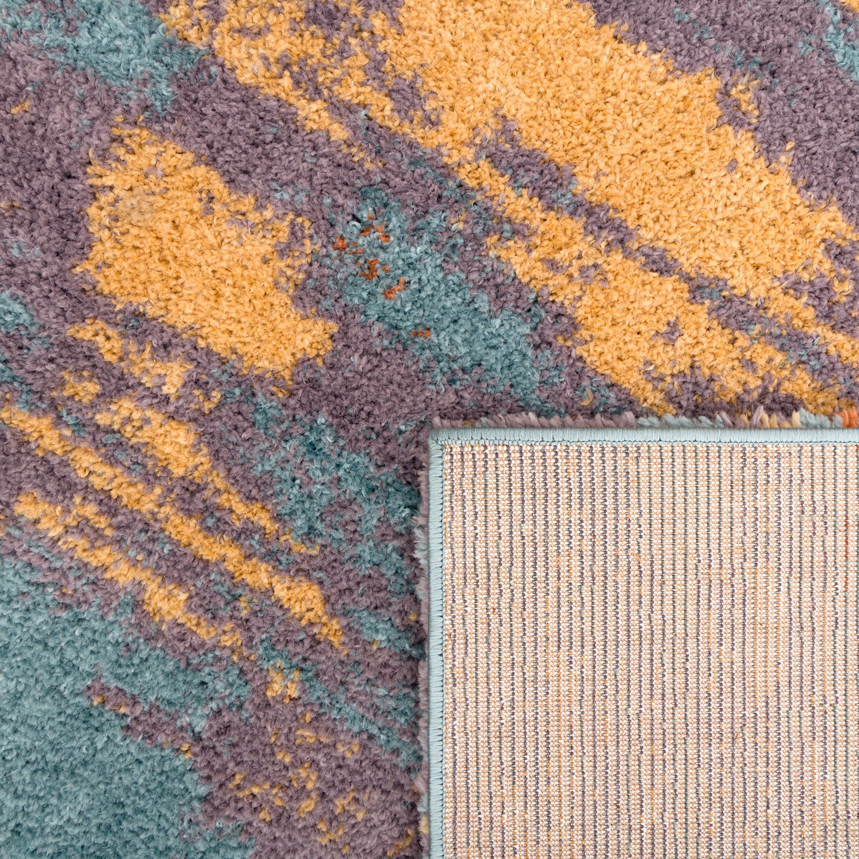 Paco Home Hochflor-Teppich Padua 621, rechteckig, Höhe: 34 mm, Kurzflor, modernes Design, sehr weicher Flor