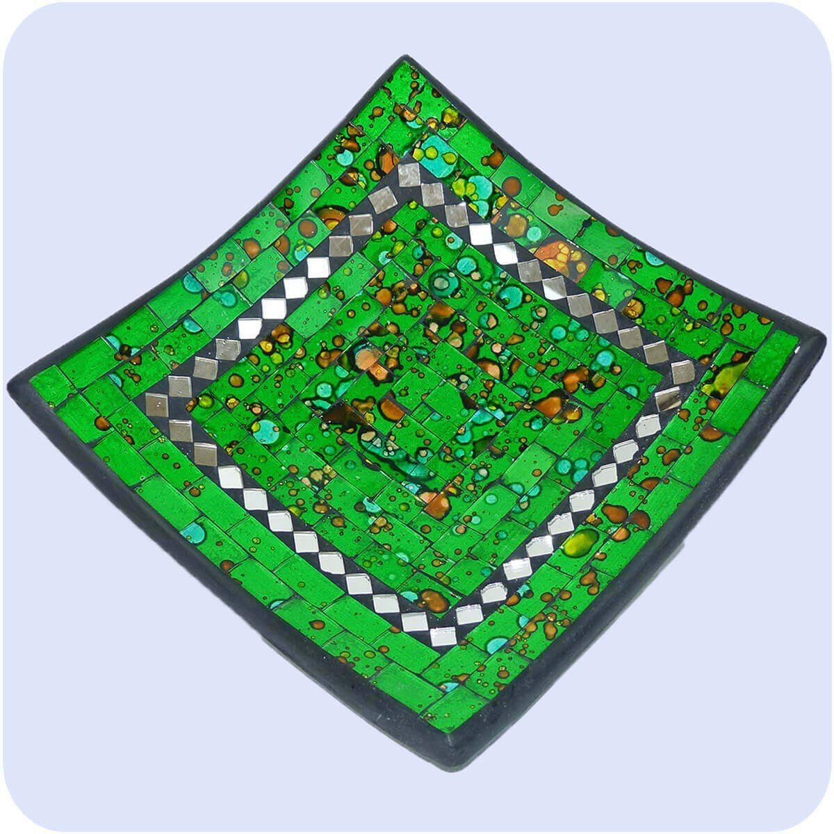Quadrat Stück) Mosaik cm ca. Spiegel SIMANDRA B: Schale Dekoschale 20 mit (1 Grün