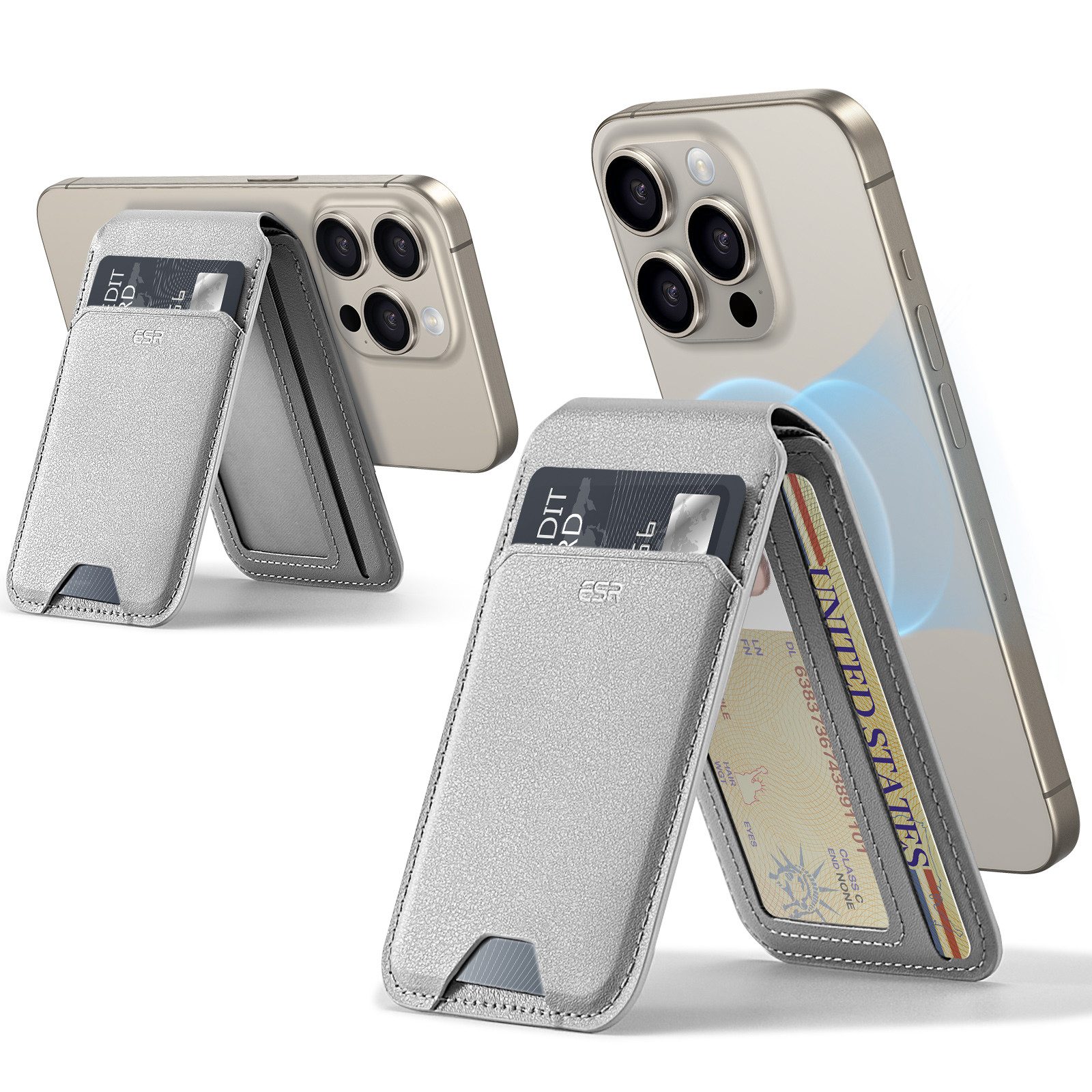 ESR Geldbörse HaloLock Vegan Leather Wallet Stand, 70% stärkere Magneten, a günstig online kaufen