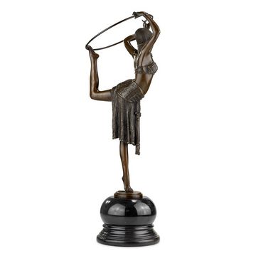 Moritz Dekofigur Bronzefigur Hula Hoop Tänzerin, Bronzefigur Figuren Skulptur für Regal Vitrine Schreibtisch Deko