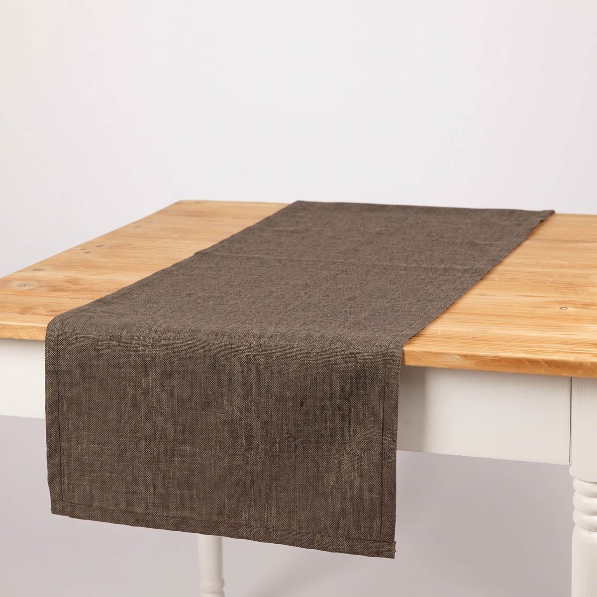 SCHÖNER LEBEN. Tischläufer Outdoor Tischläufer braun meliert 40x160 wetterfest, handmade