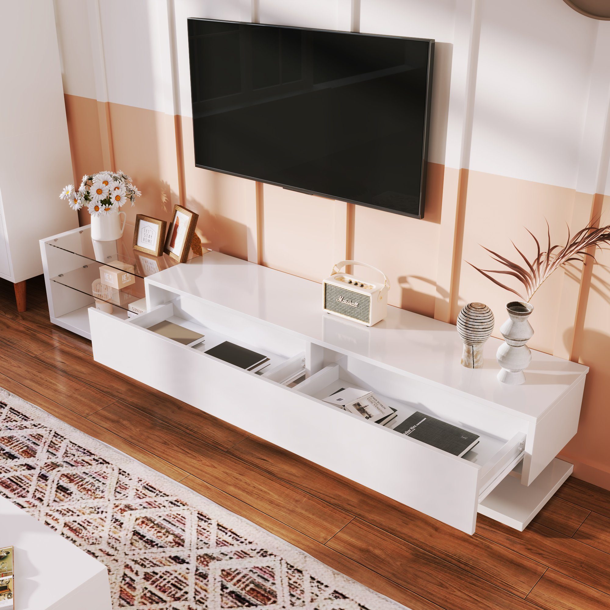 BlingBin TV-Schrank Lowboard (1-St., Hochglanz-Wohnzimmermöbel) variable günstig online kaufen