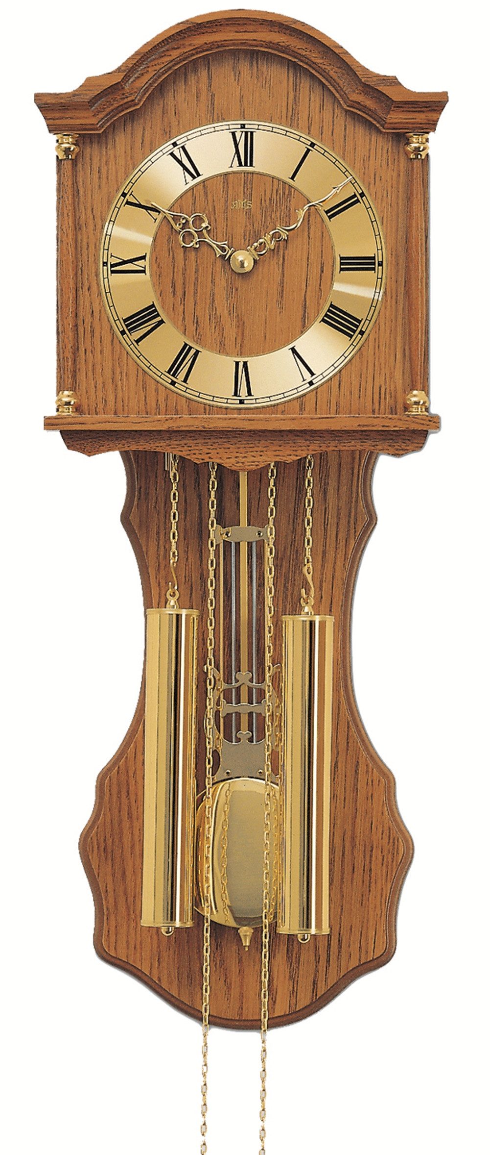 AMS Pendelwanduhr Mechanische Wanduhr mit Gewichten und Pendel Serie 211