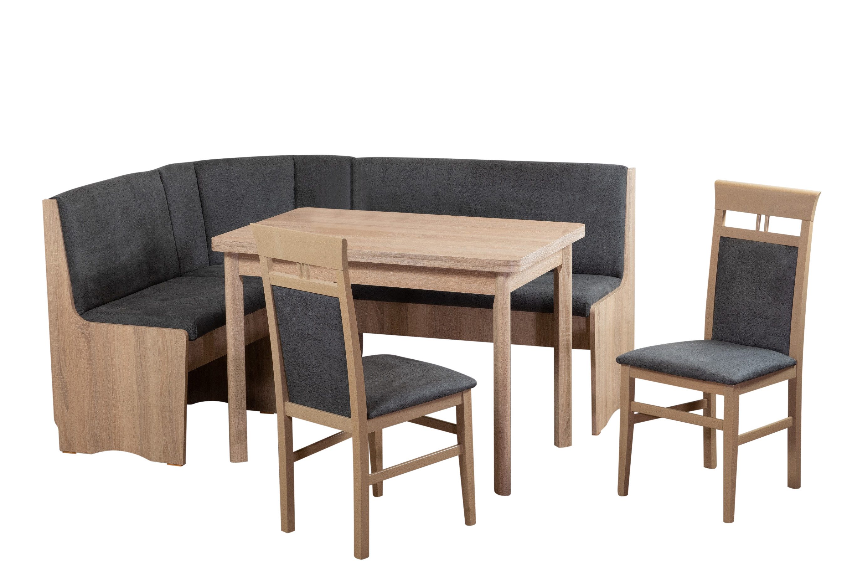 Stolebaenk Eckbankgruppe Duisburg Titanic Sonoma Ibiza FG MA+PE, (Eckbankgruppe, 1 x Eckbank, 1 x Tisch, 2 x Stuhl)