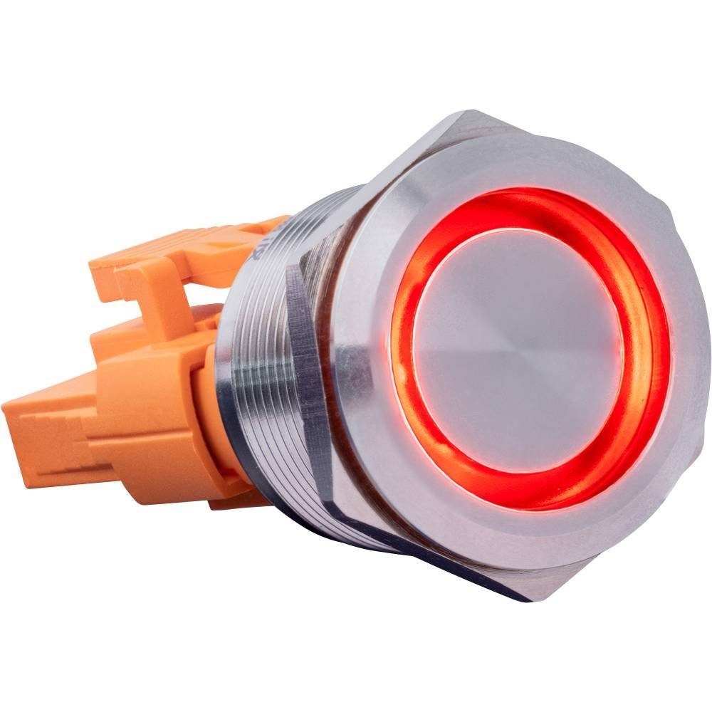 Schalter Stahltaster mit Mikroschalter, rastend, LED