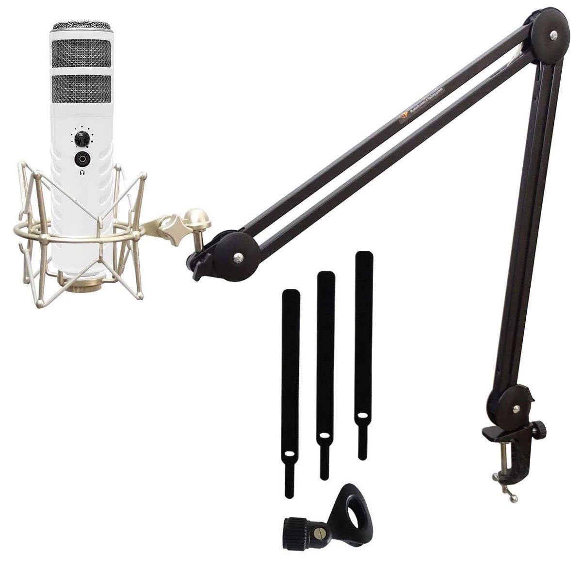 Mikrofon Podcaster mit MS138 Mikrofonarm und Mikrofonspinne