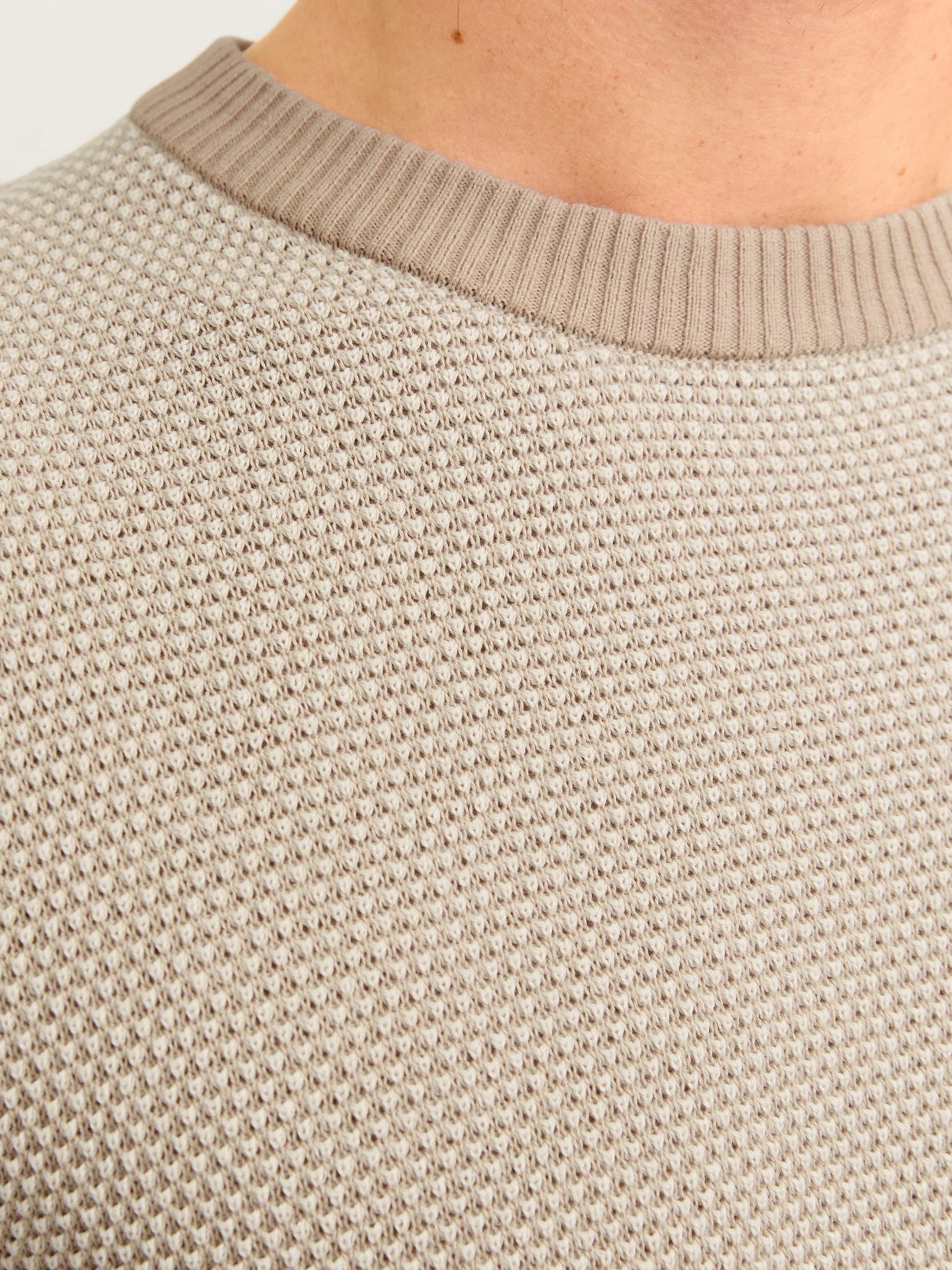 Jack & Jones Rundhalspullover JJEGLOBE KNIT CREW NECK NOOS in Strick Optik