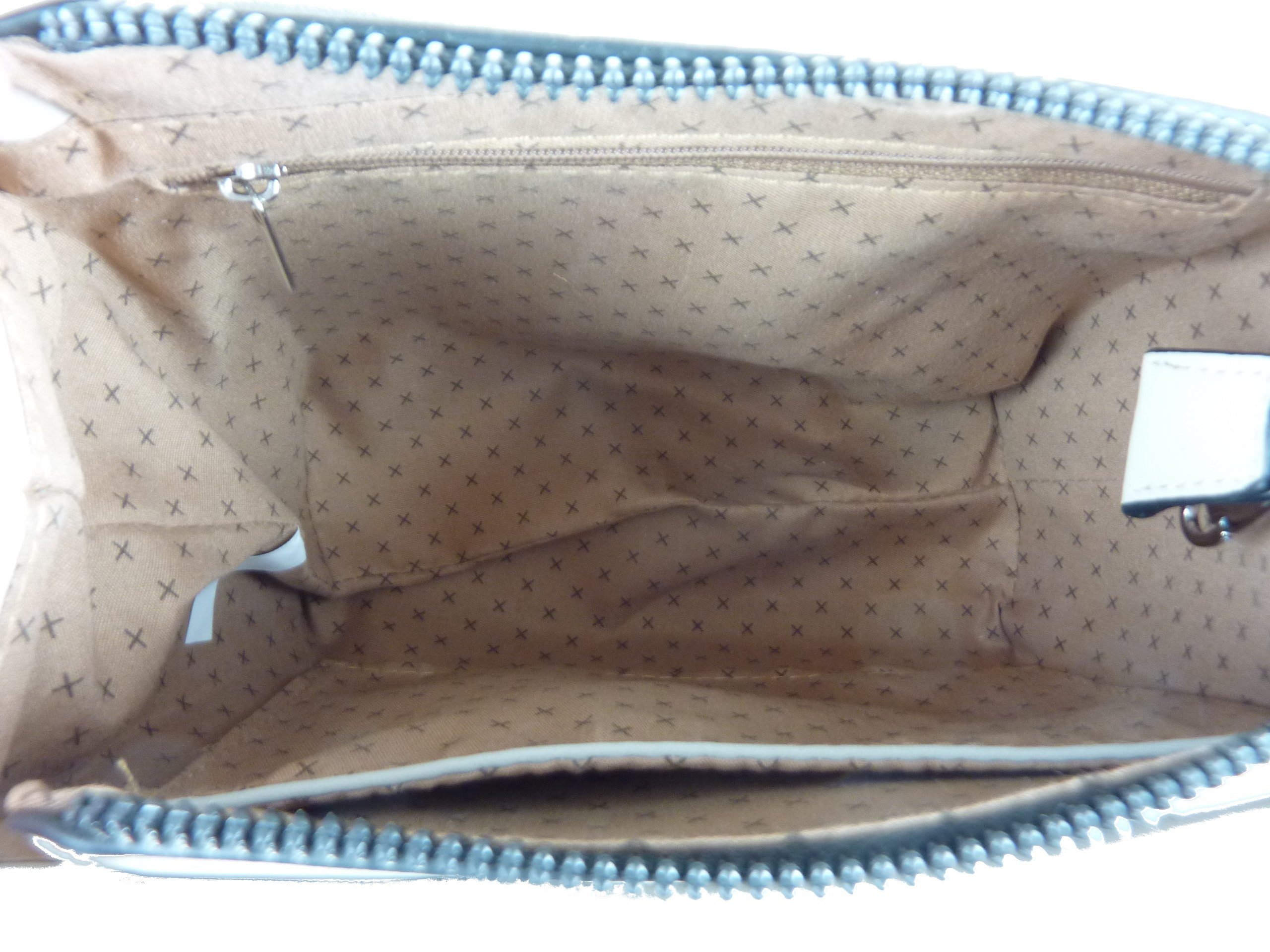 Damen Trageriemen Taschen4life und Tragegriffe Handtasche Nieten G88335, mit Kette abnehmbarer Clutch Schulter & lange khaki