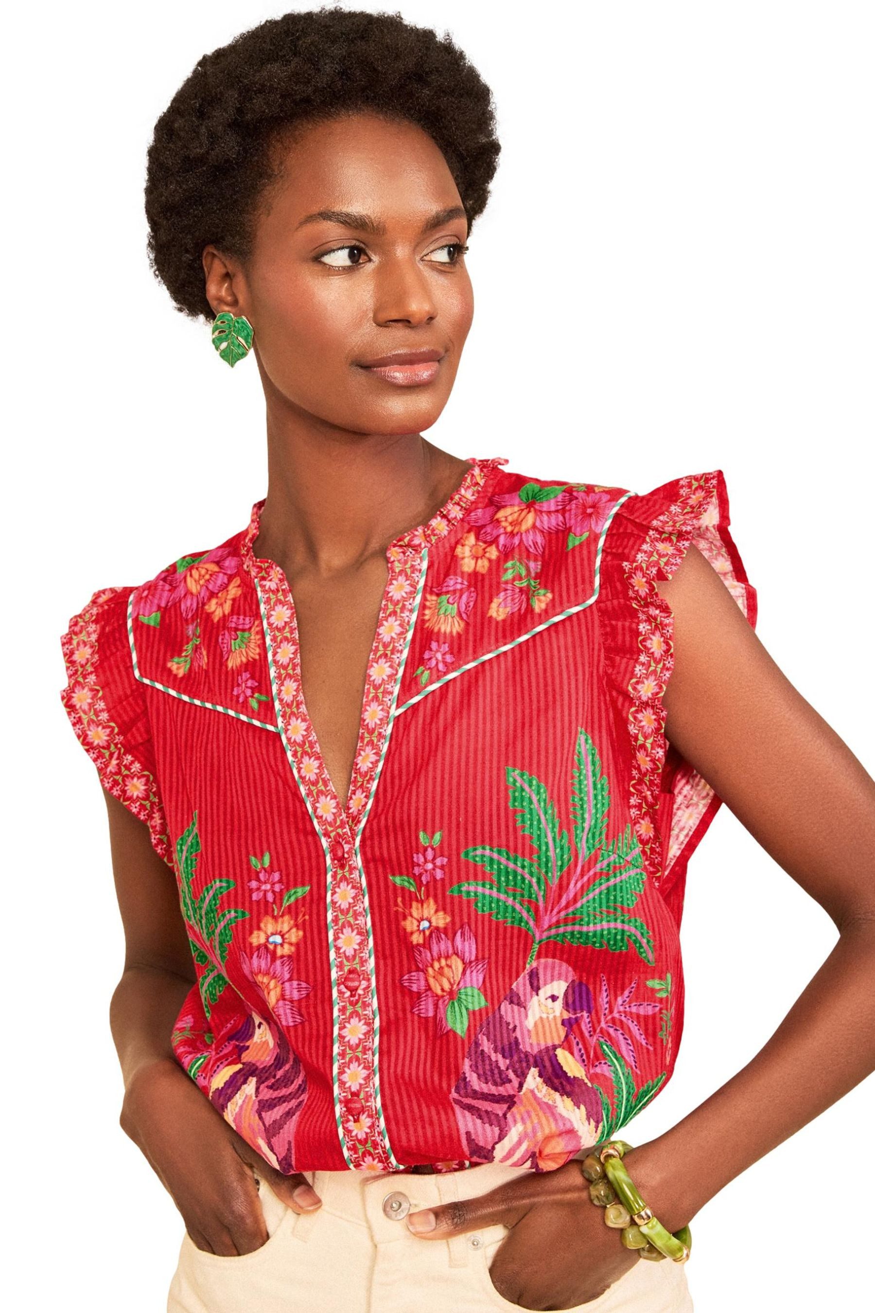 Love & Roses Kurzarmbluse Love & Roses Bluse mit Stickerei, Regular (1-tlg)