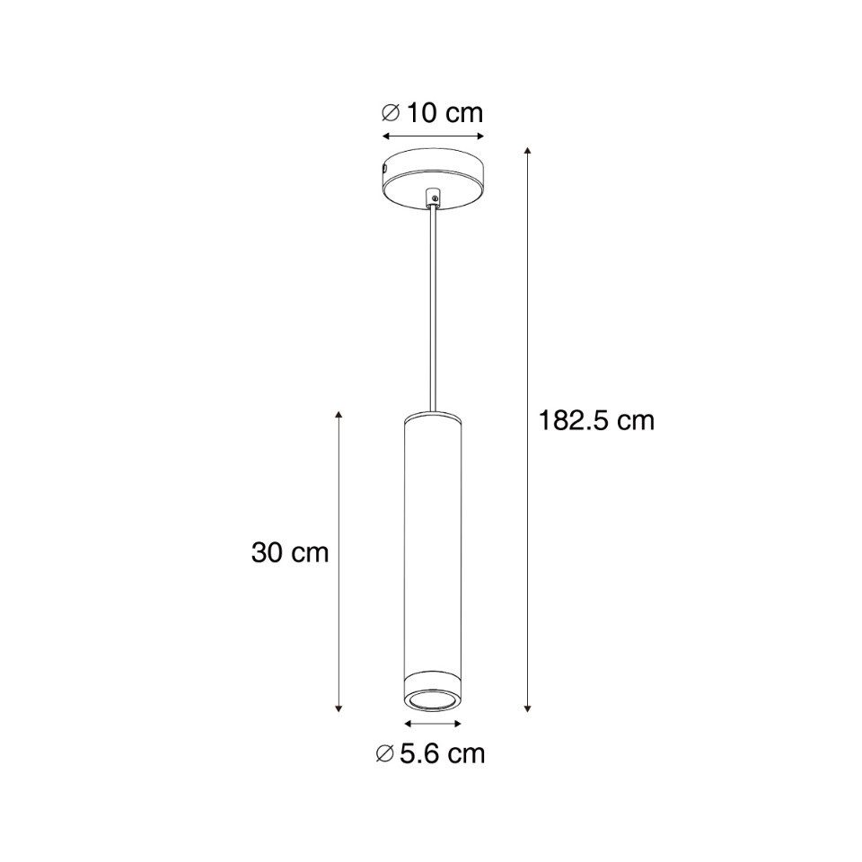 Qazqa Pendelleuchte Tuba, ohne Leuchtmittel, Kaltweiß, QAZQA Hängeleuchte, gu10, Weiß, Aluminium, Design