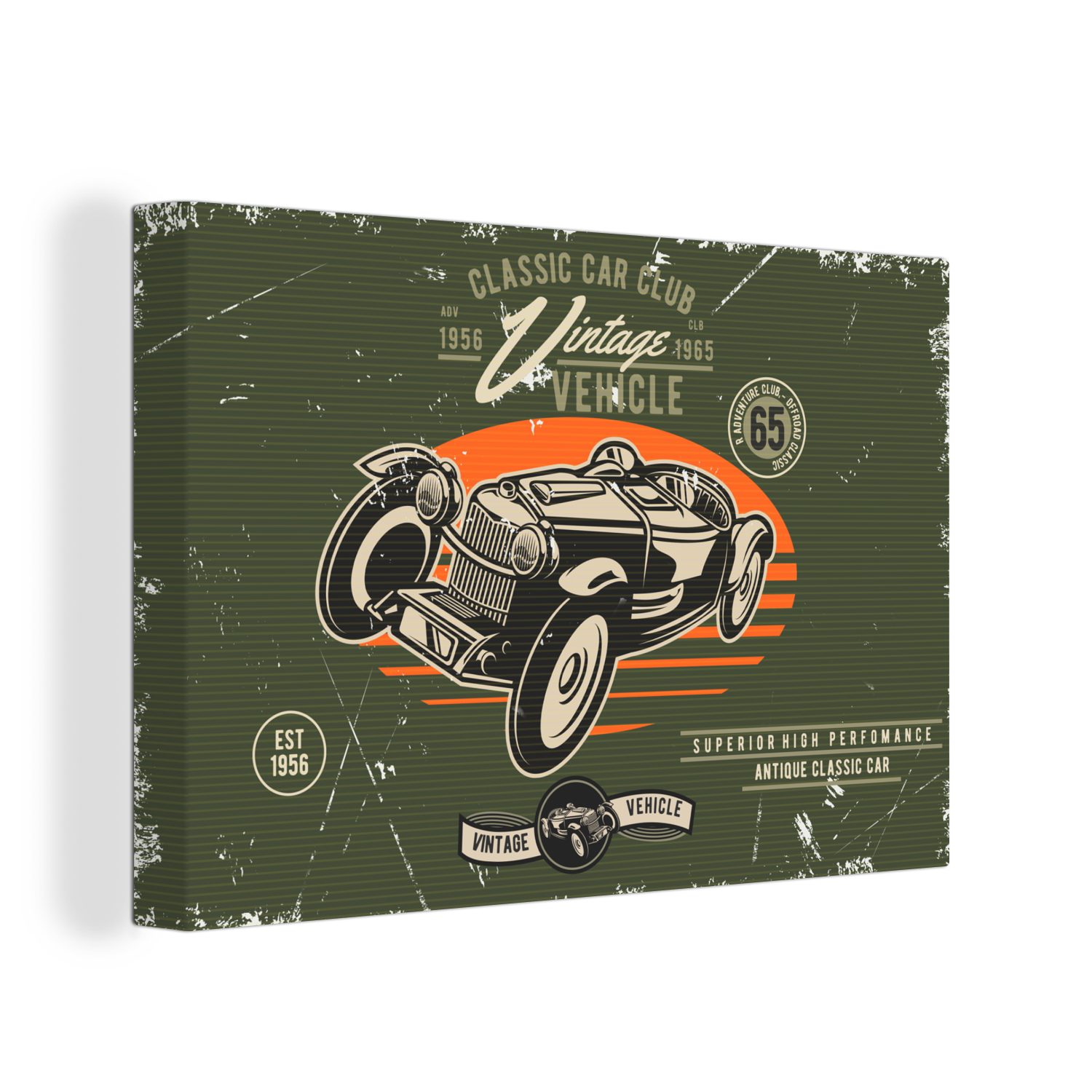 OneMillionCanvasses® Leinwandbild Oldtimer - Oldtimer - Auto, (1 St), Wandbild Leinwandbilder, Aufhängefertig, Wanddeko, 30x20 cm