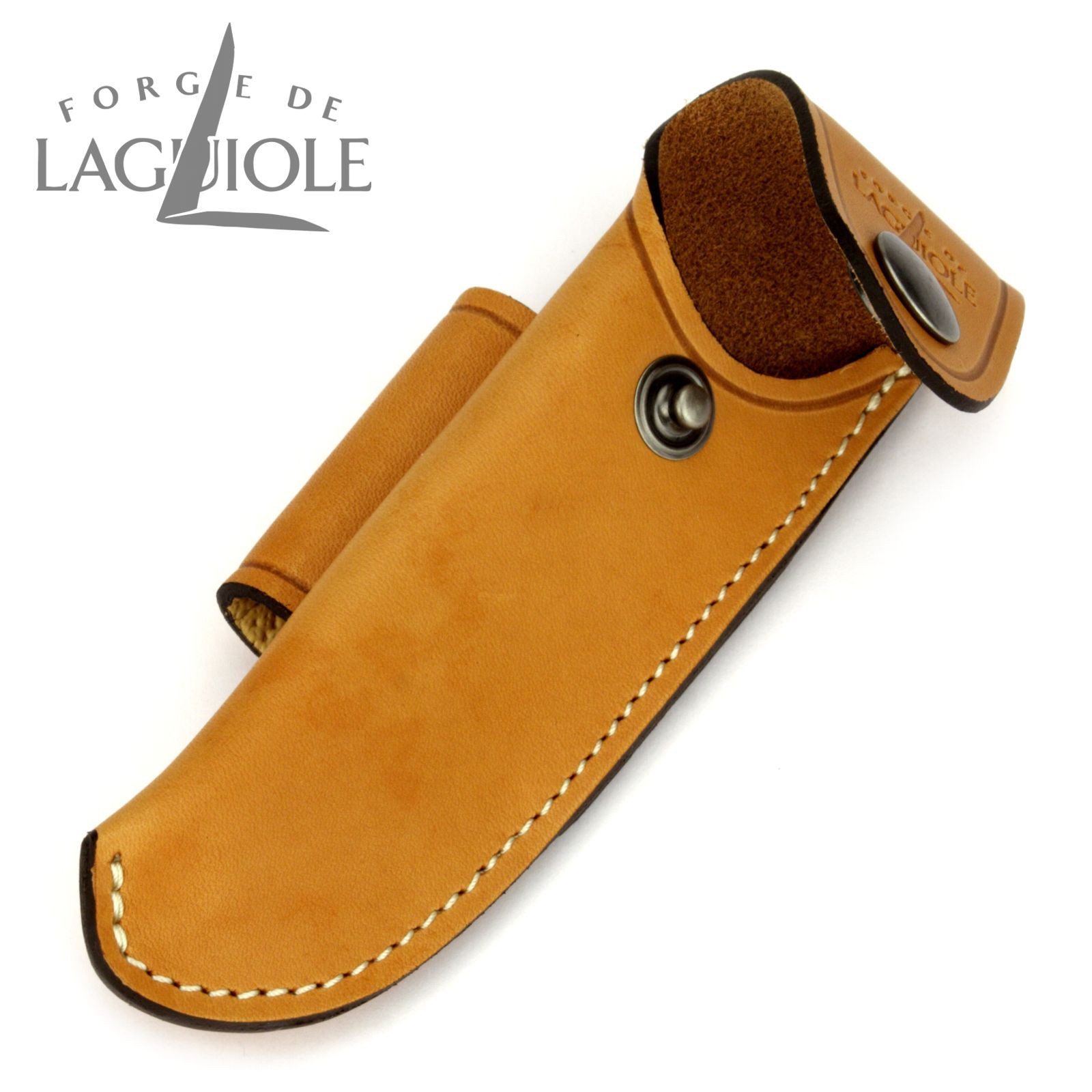 Forge de Laguiole Messertasche B 3 F, Gürteletui für Laguiole Messer mit 11/12cm Grifflänge - Leder braun