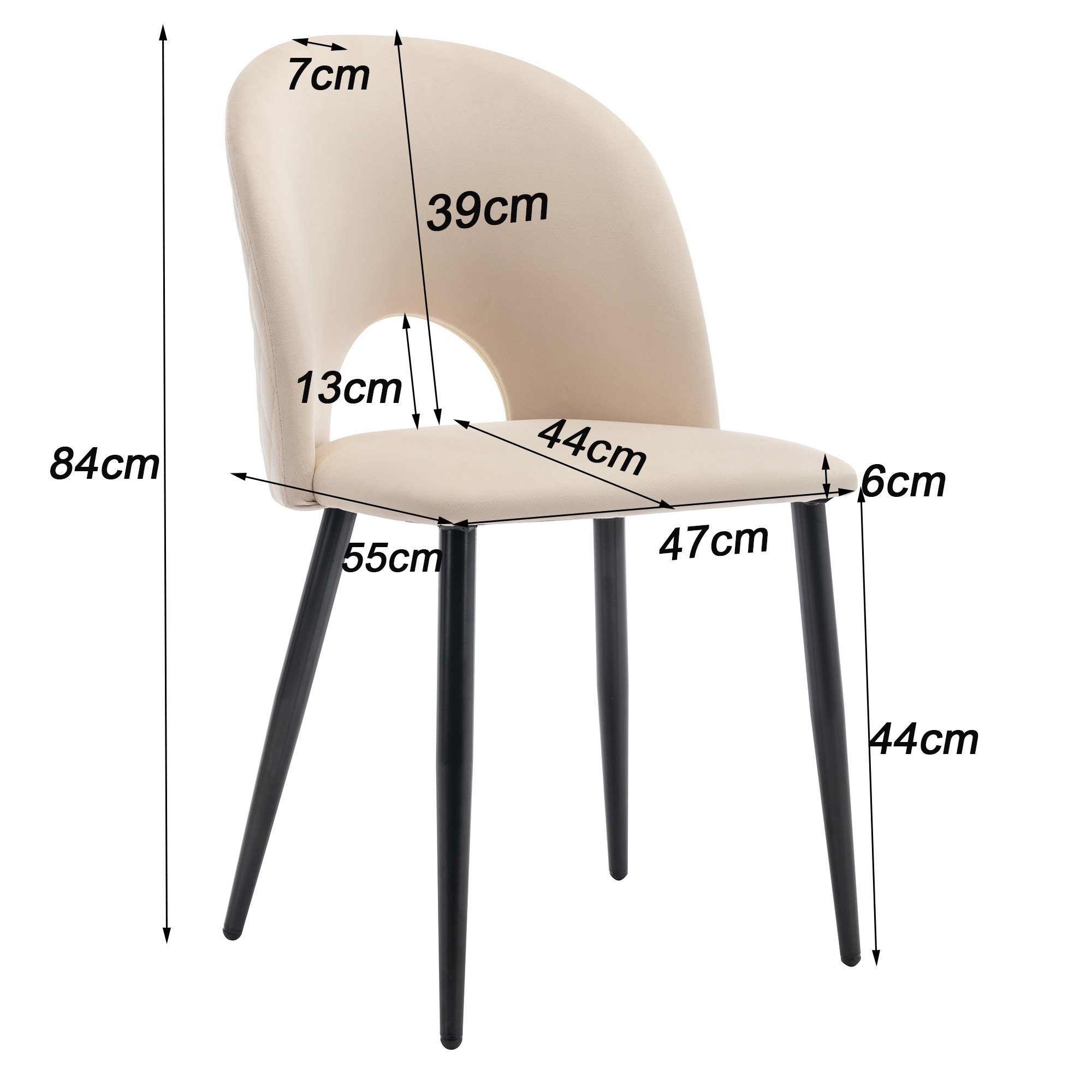 Essgruppe, (117x68 cm Küchentisch mit 4x Polsterstühlen), mit Diamantmuster, Verstellbare Stuhlbeine, Samt Esszimmerstuhl
